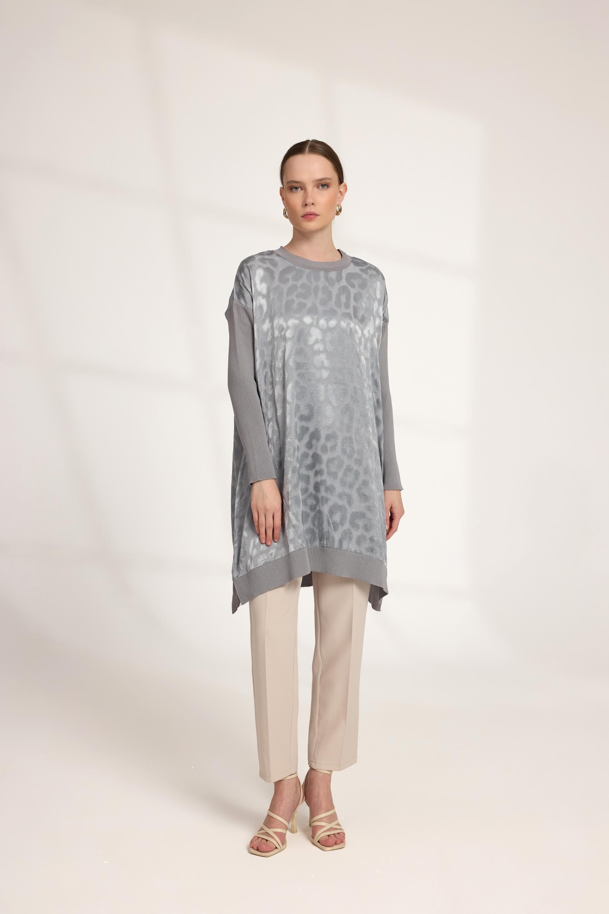 Leopar Tunik Gri
