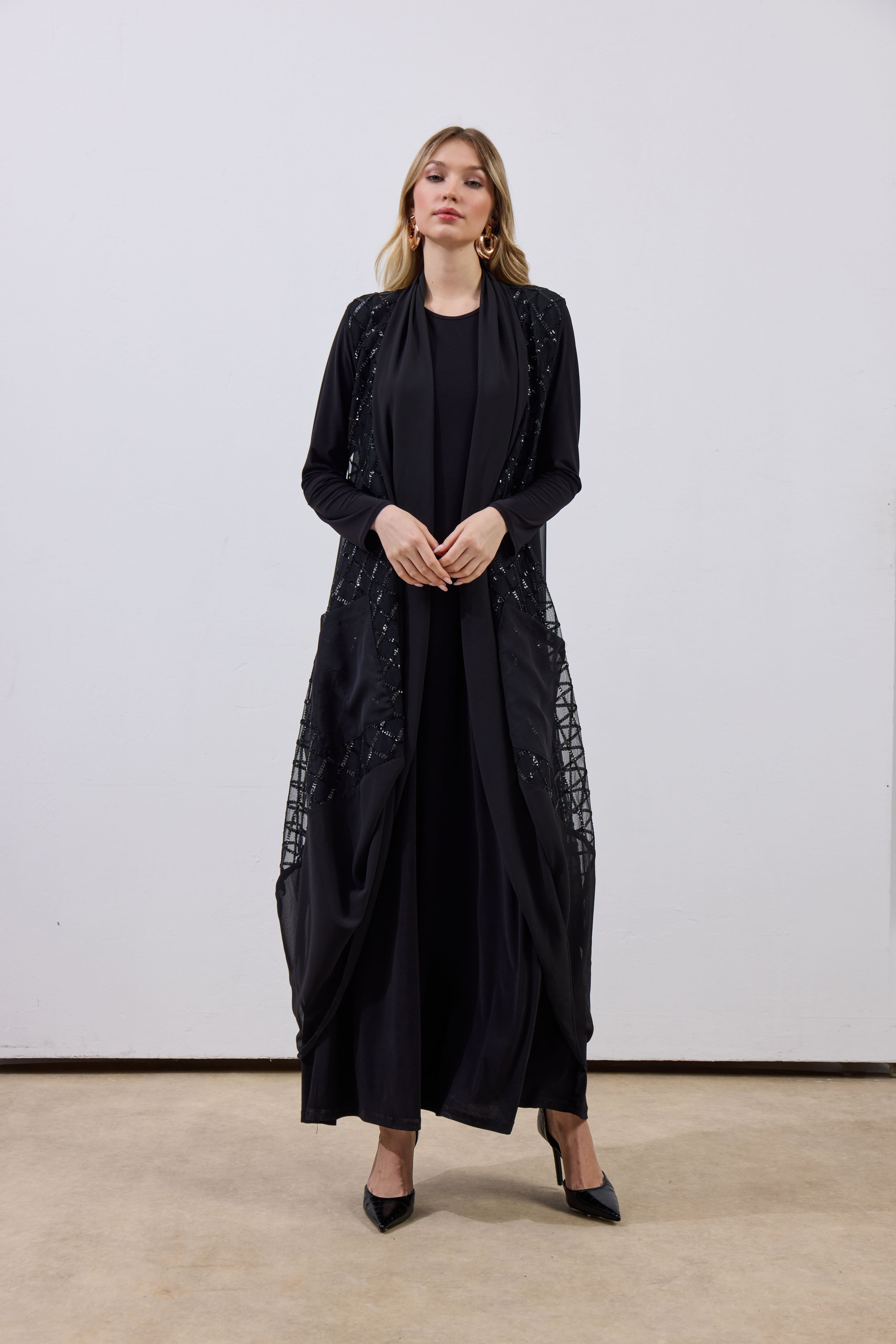 Paris Abaya Takım - SİYAH