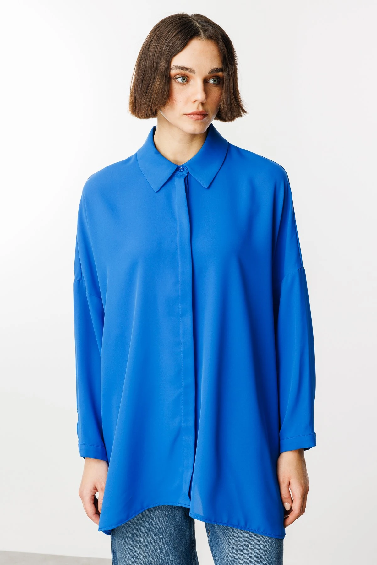 Oversize Gömlek Saks