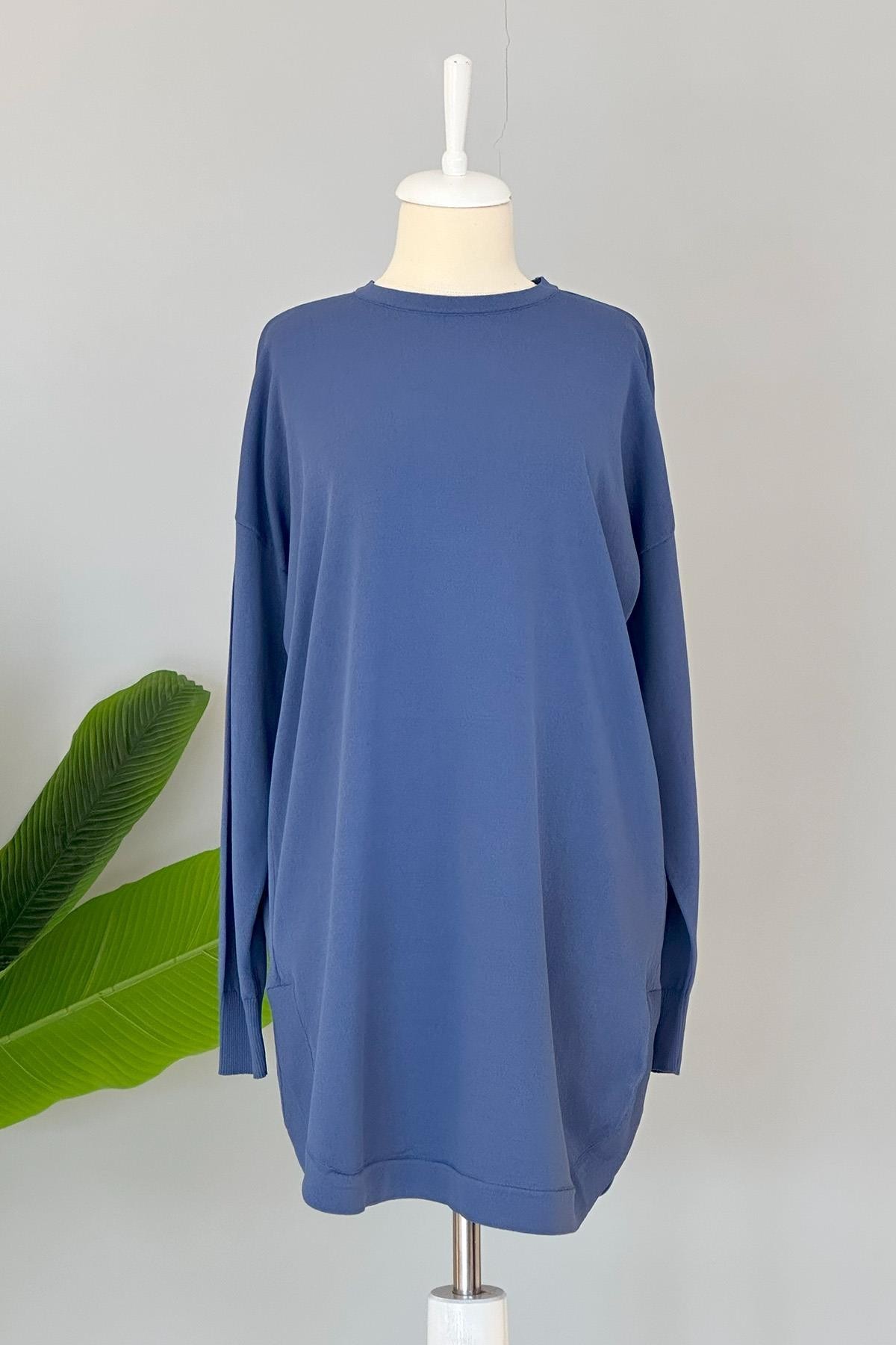 Nuss Merserize Oval Kesim 1200 Tunik İndigo