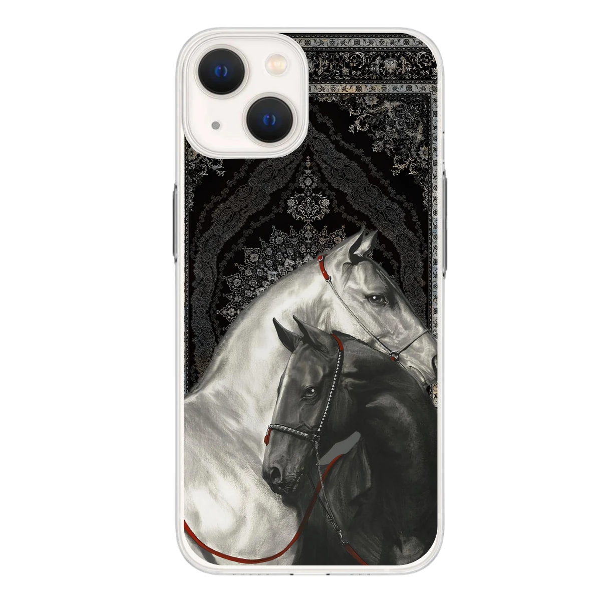 At & Siyah Kilim Motifli Baskılı Telefon Kılıfı (Android/Ios Uyumlu) 