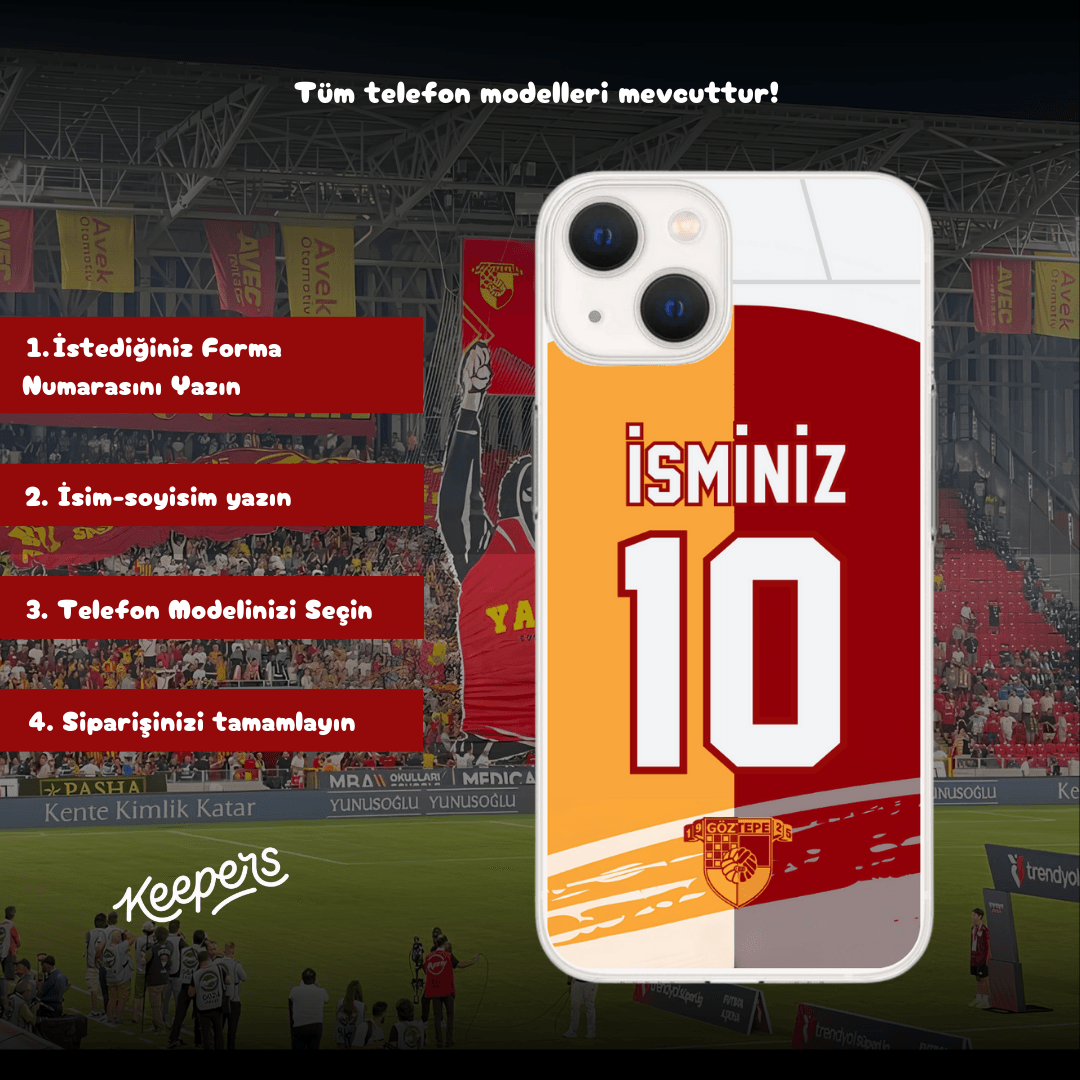 GÖZTEPE İsminize Özel Forma Baskılı Telefon Kılıfı (Android/Ios Uyumlu)