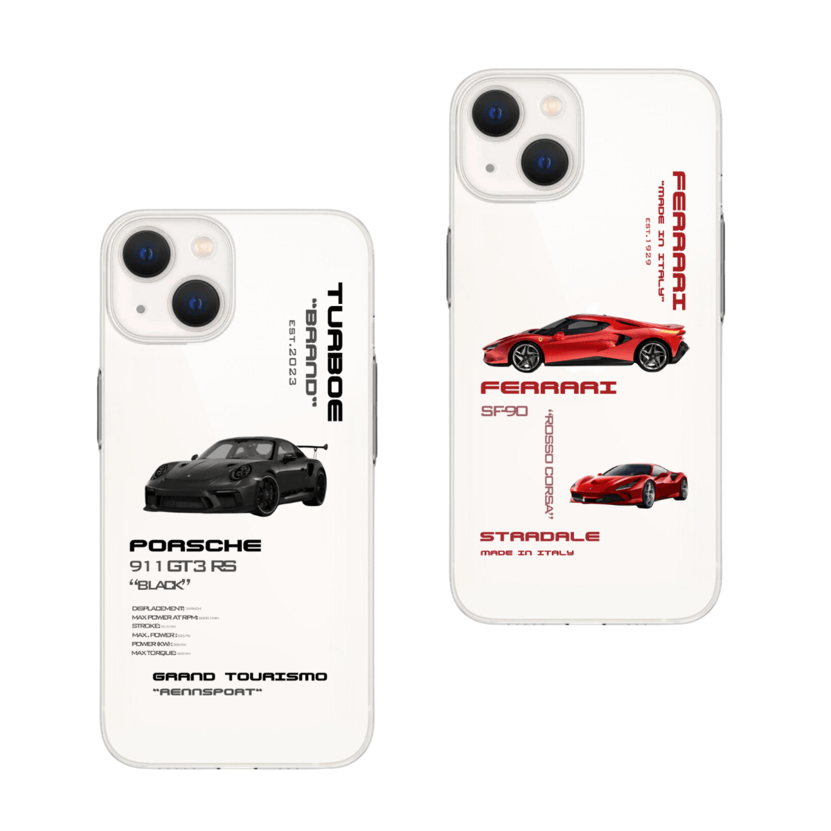 Porsche x Ferrari Baskılı Çift Telefon Kılıfları