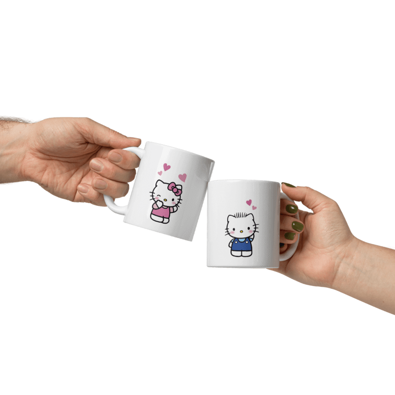 Hello Kitty x Daniel Çift Taraflı Baskılı Mug Kupa Beyaz