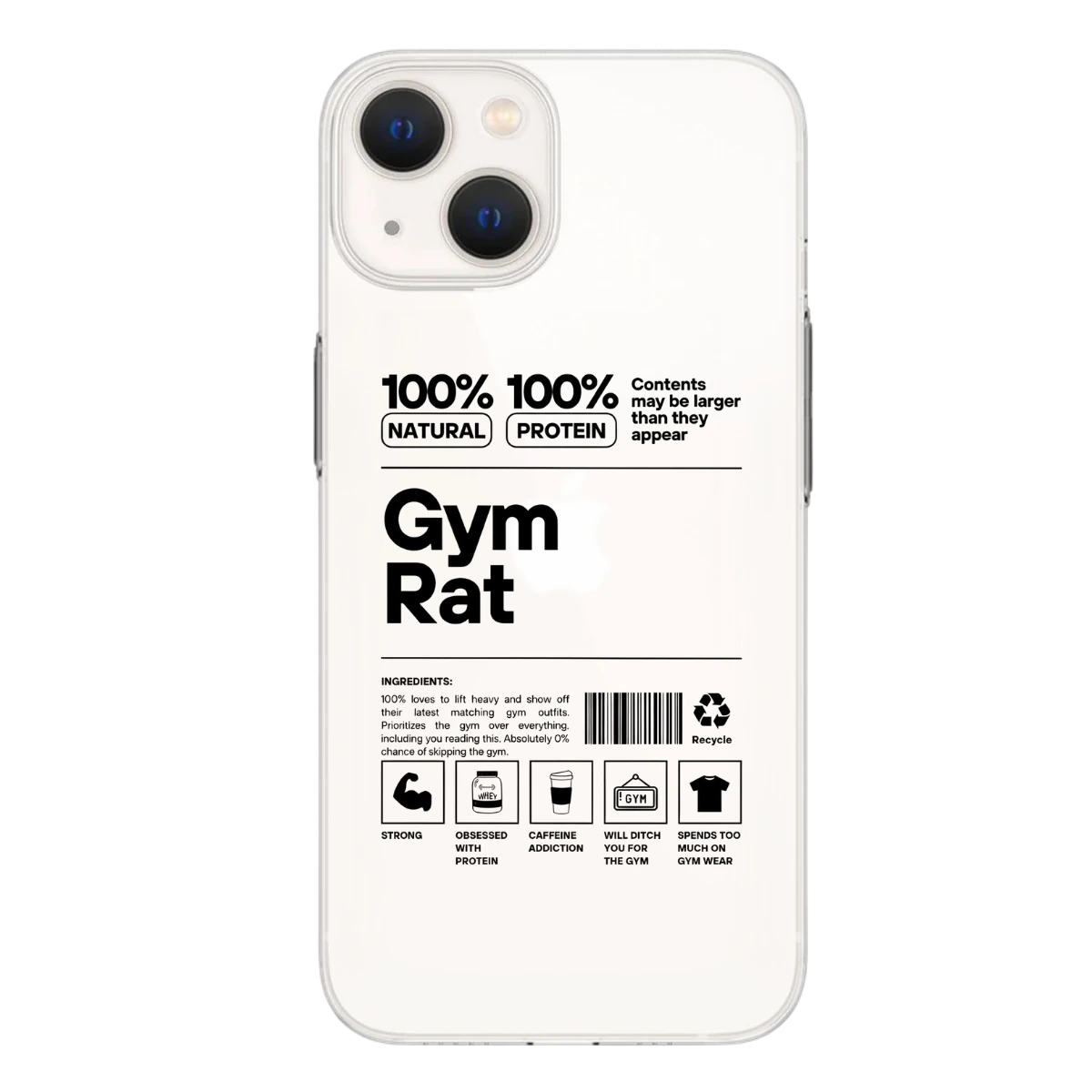 "Gym Rat" Baskılı Telefon Kılıfı (Android/Ios Uyumlu) 