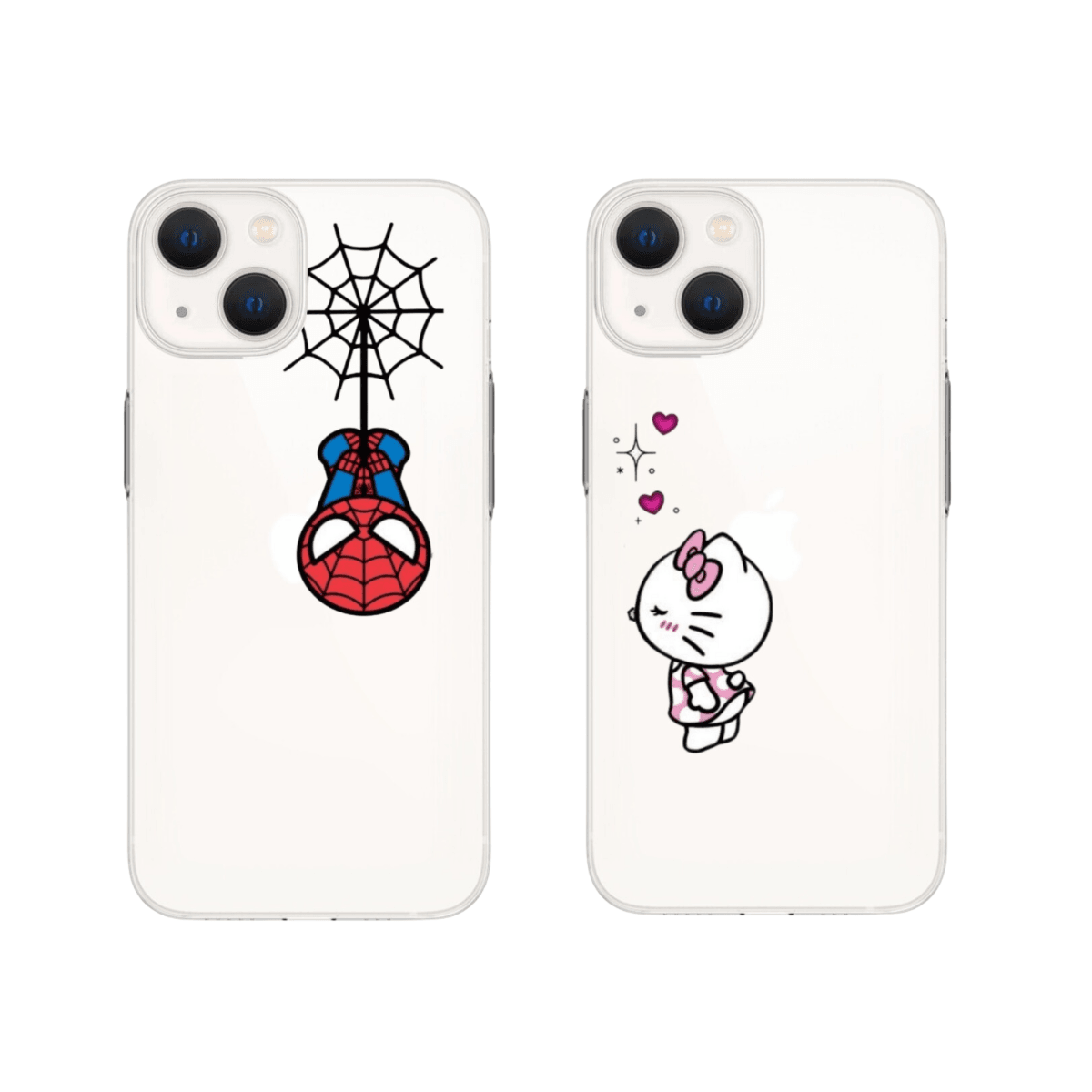 Spiderman & Hello Kitty Baskılı Çift Telefon Kılıfları (Android/Ios Uyumlu)