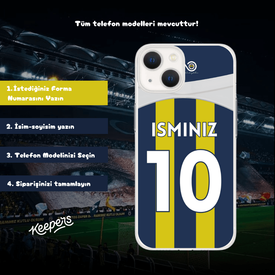 Fenerbahçe İsminize Özel Forma Baskılı Telefon Kılıfı (Android/Ios Uyumlu)