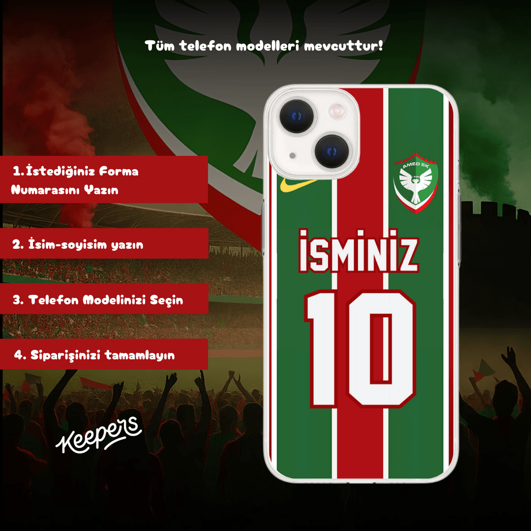 AmedSpor İsminize Özel Forma Baskılı Telefon Kılıfı (Android/Ios Uyumlu)