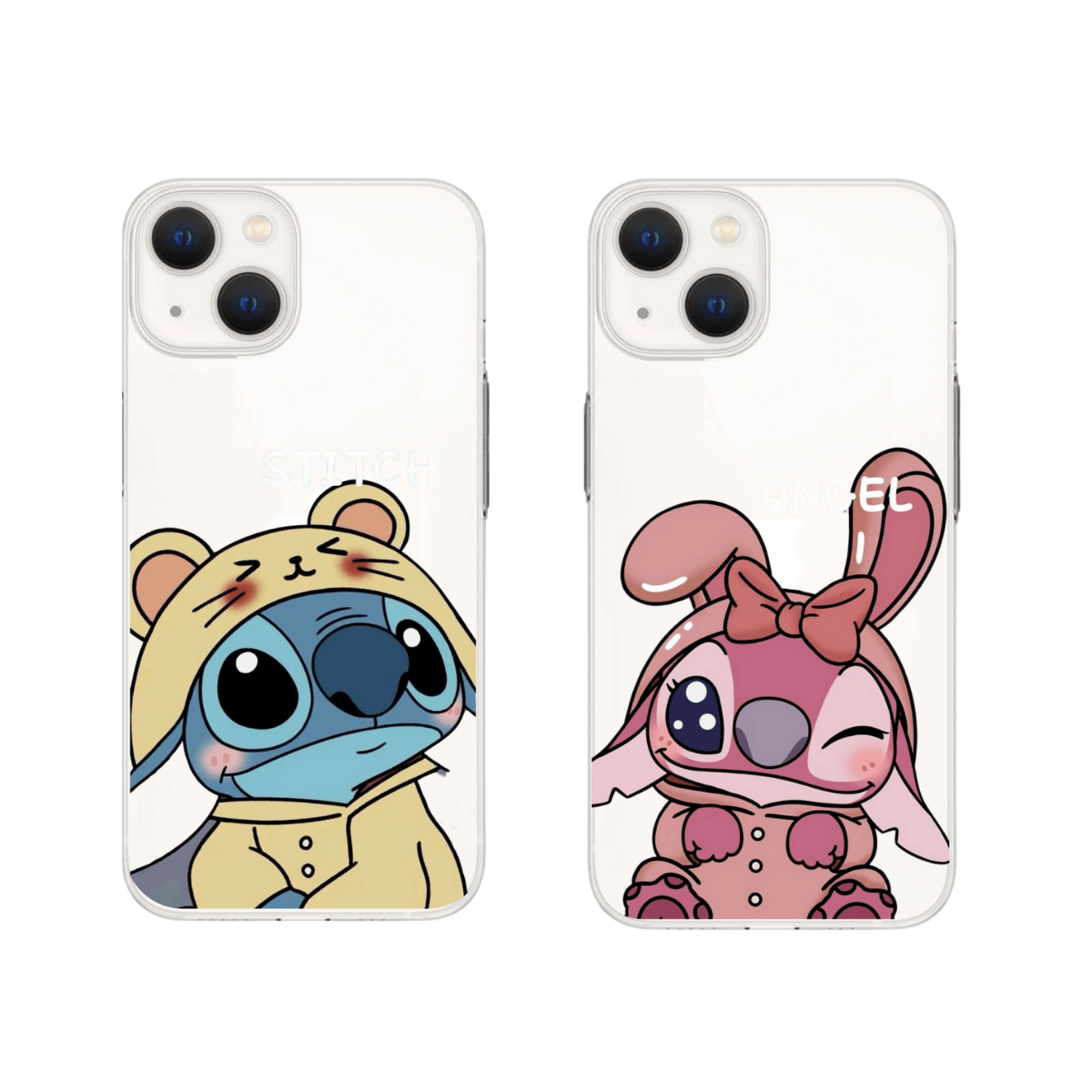Stitch & Angel Baskılı Çift Telefon Kılıfları (Android/Ios Uyumlu)