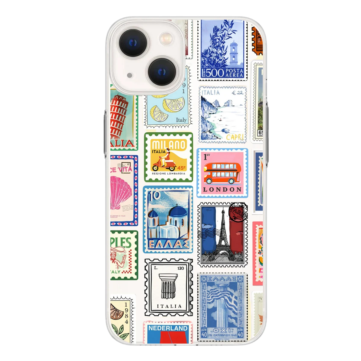 Vintage Posta Pulları Baskılı Telefon Kılıfı (Android/Ios Uyumlu) 