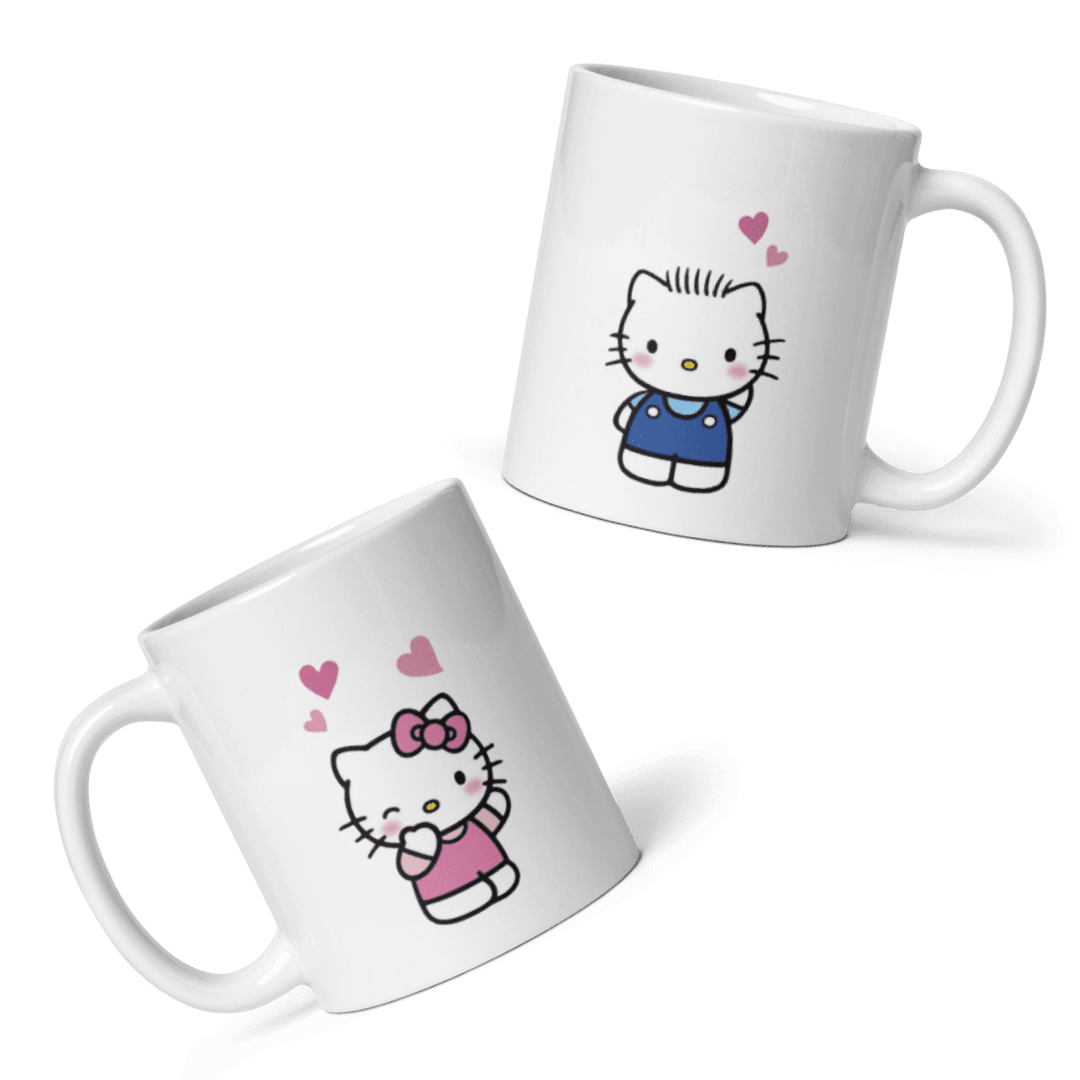 Hello Kitty x Daniel Çift Taraflı Baskılı Mug Kupa Beyaz