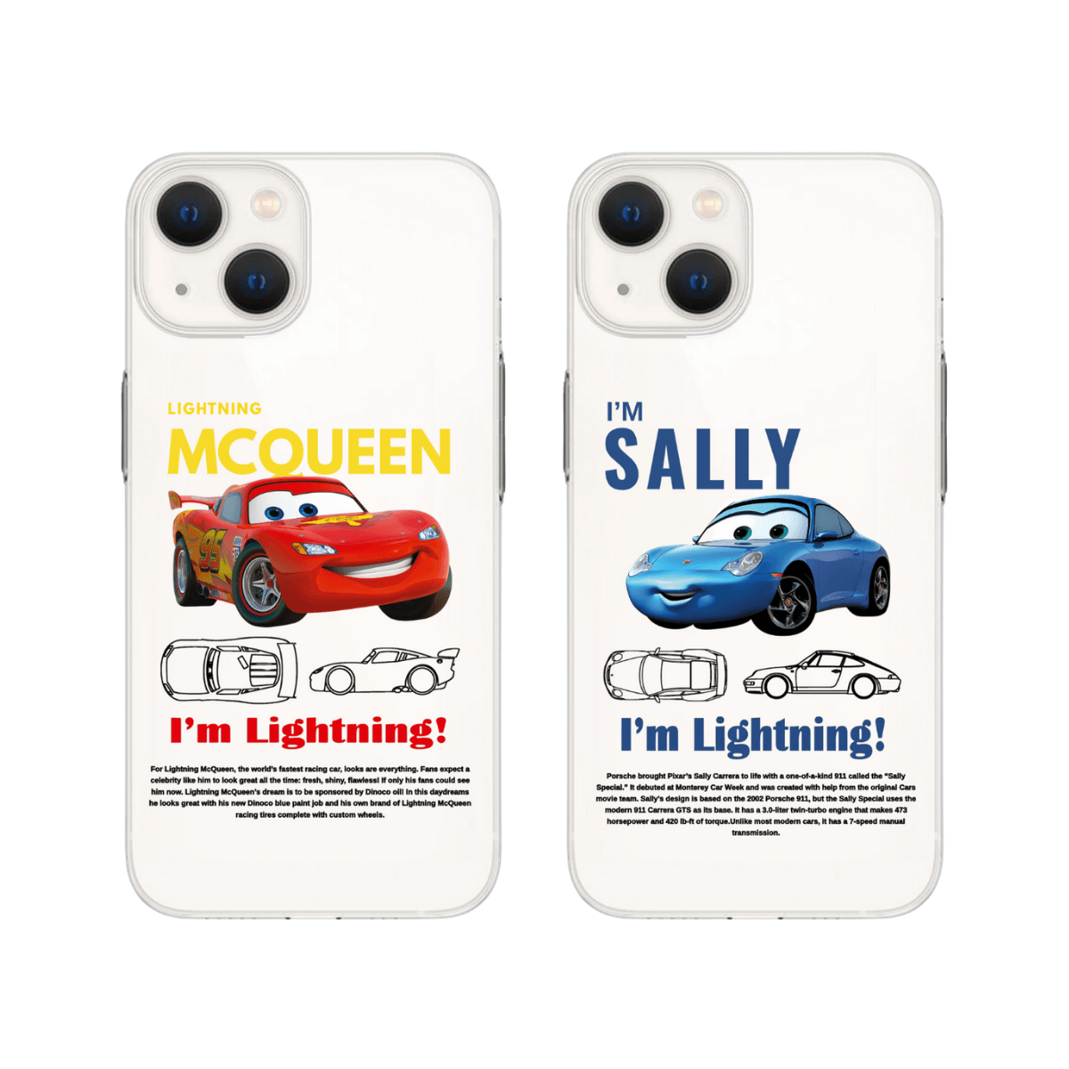Mcqueen x Sally Baskılı Çift Telefon Kılıfları (Android/Ios Uyumlu)