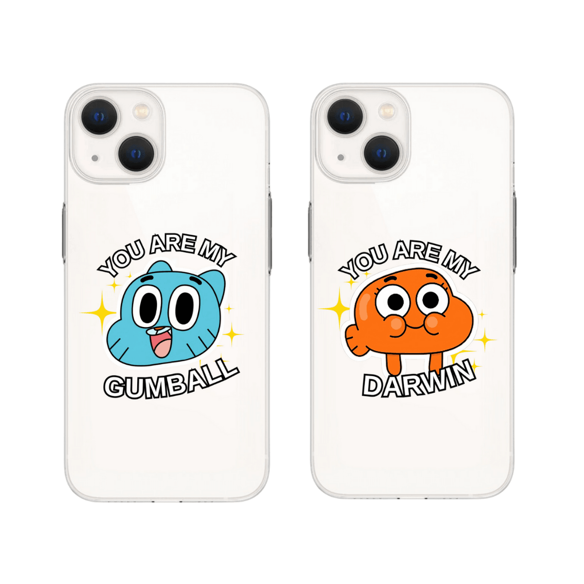 Gumball ve Darwin Baskılı Çift Telefon Kılıfları (Android/Ios Uyumlu)
