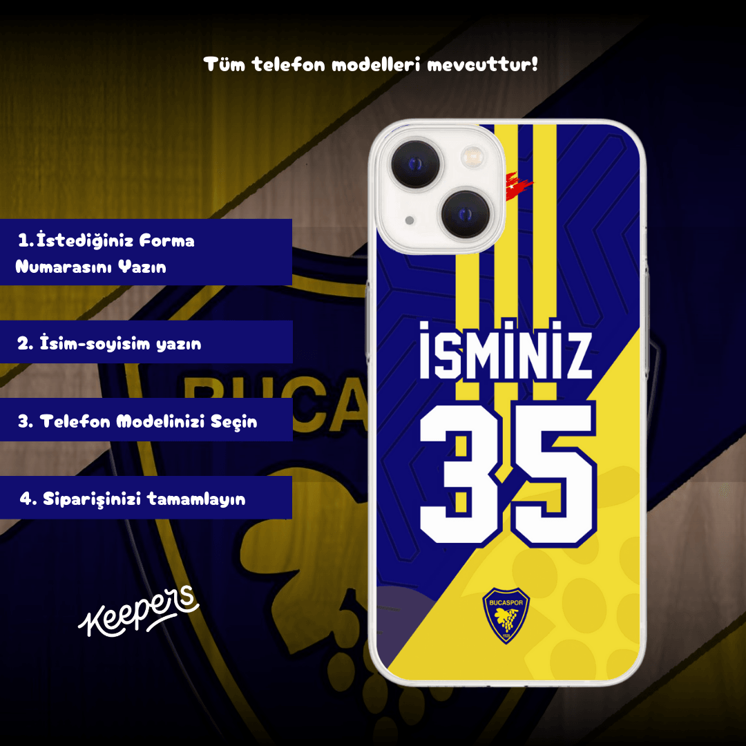 BucaSpor 35, İsminize Özel Forma Baskılı Telefon Kılıfı (Android/Ios Uyumlu)