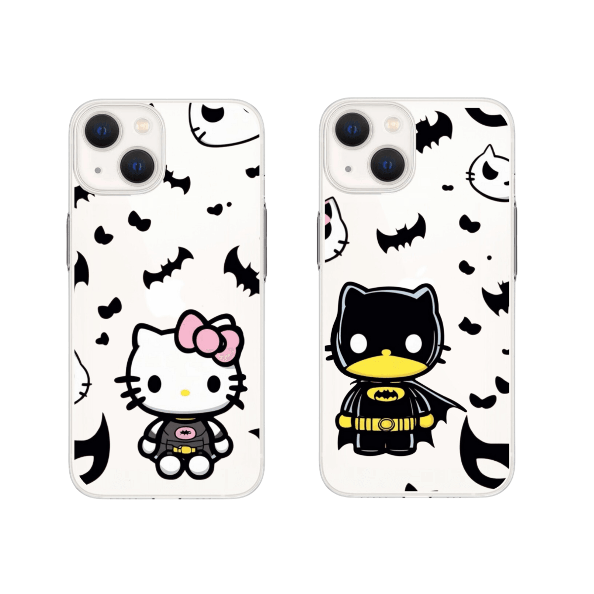 Batman & Hello Kitty Baskılı Çift Telefon Kılıfları (Android/Ios Uyumlu)