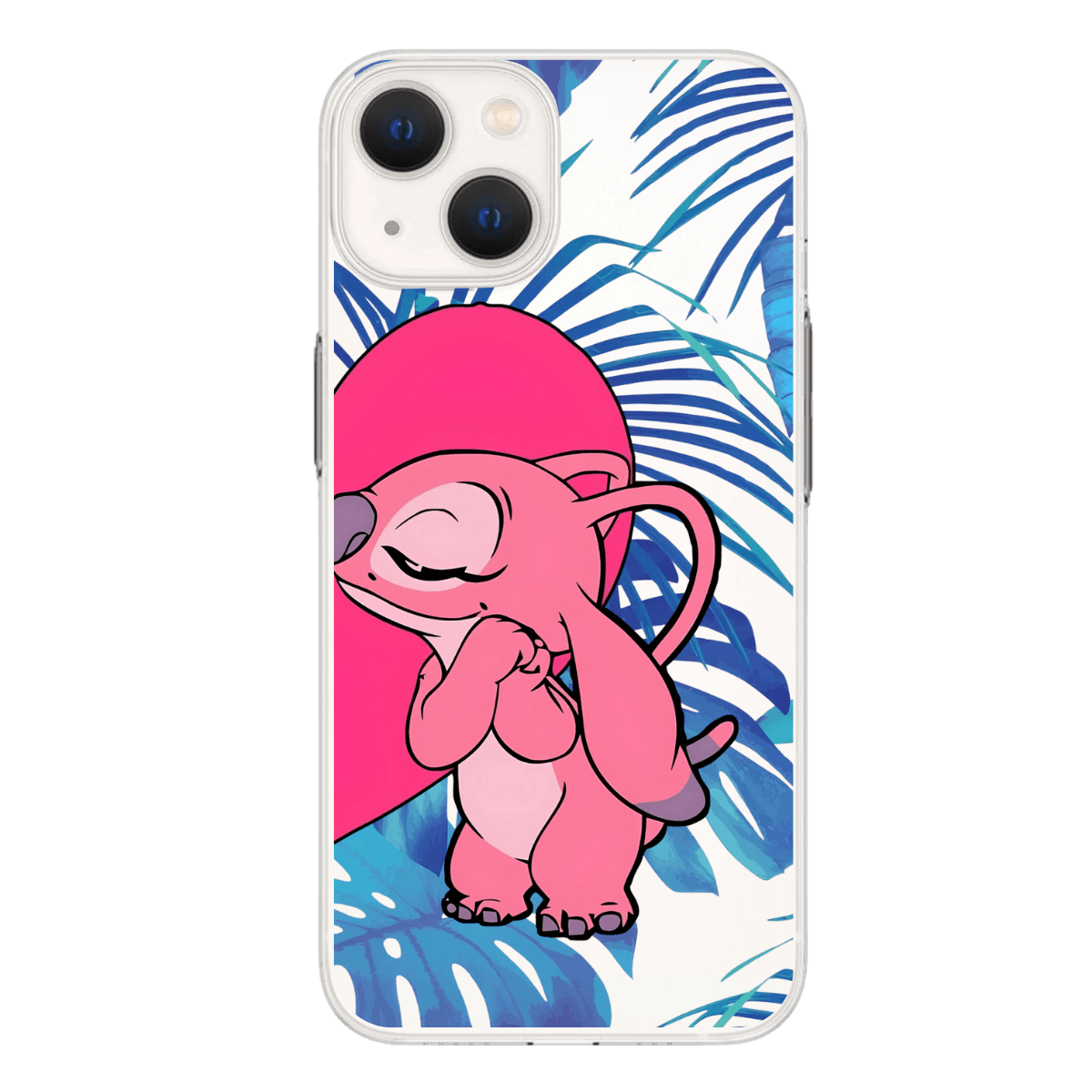 Pembe Stitch - Angel Baskılı Telefon Kılıfı (Android/Ios Uyumlu)