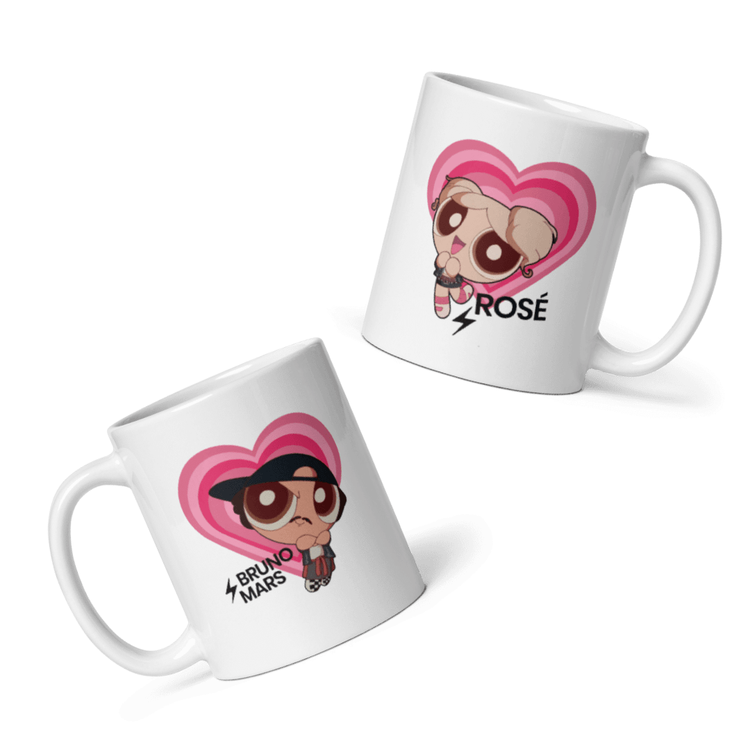 Bruno Mars x Rose Çift Taraflı Baskılı Mug Kupa Beyaz