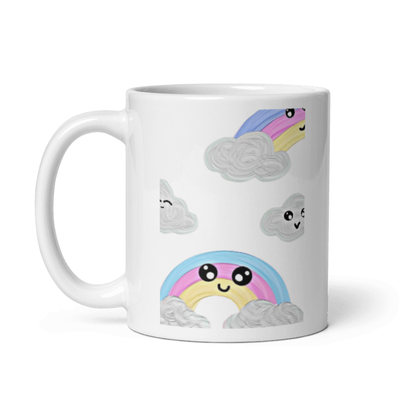 Rainbow Çift Taraflı Baskılı Mug Kupa Beyaz