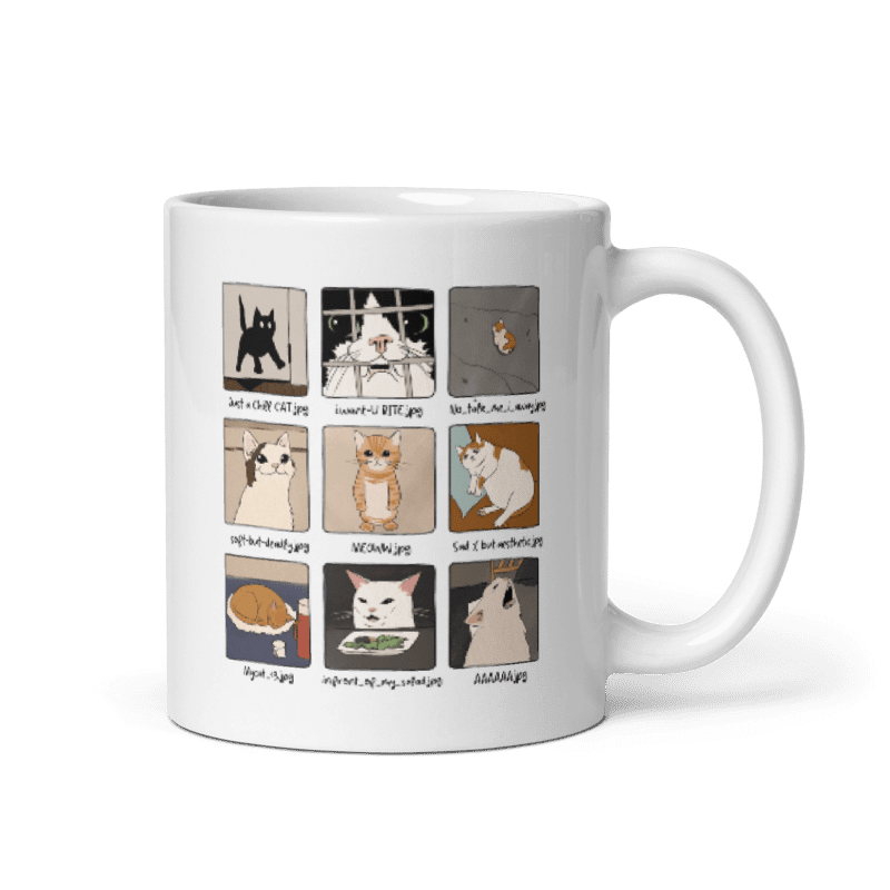 "Cool Cats" Çift Taraflı Baskılı Mug Kupa Beyaz