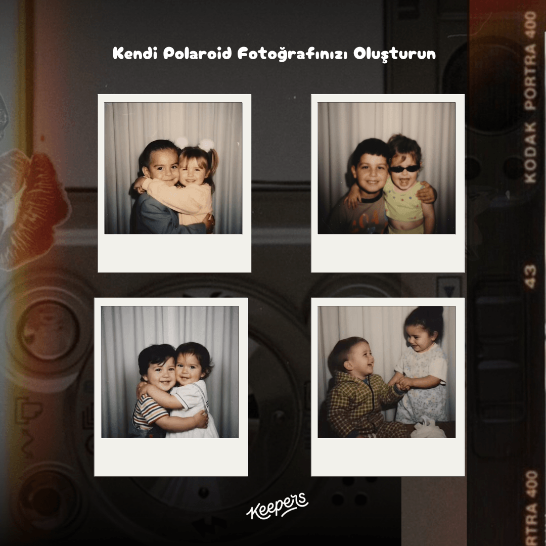Küçüklük Fotoğraflarınız - Polaroid Baskılı Kişiselleştirilebilir Telefon Kılıfı (Android/Ios Uyumlu)