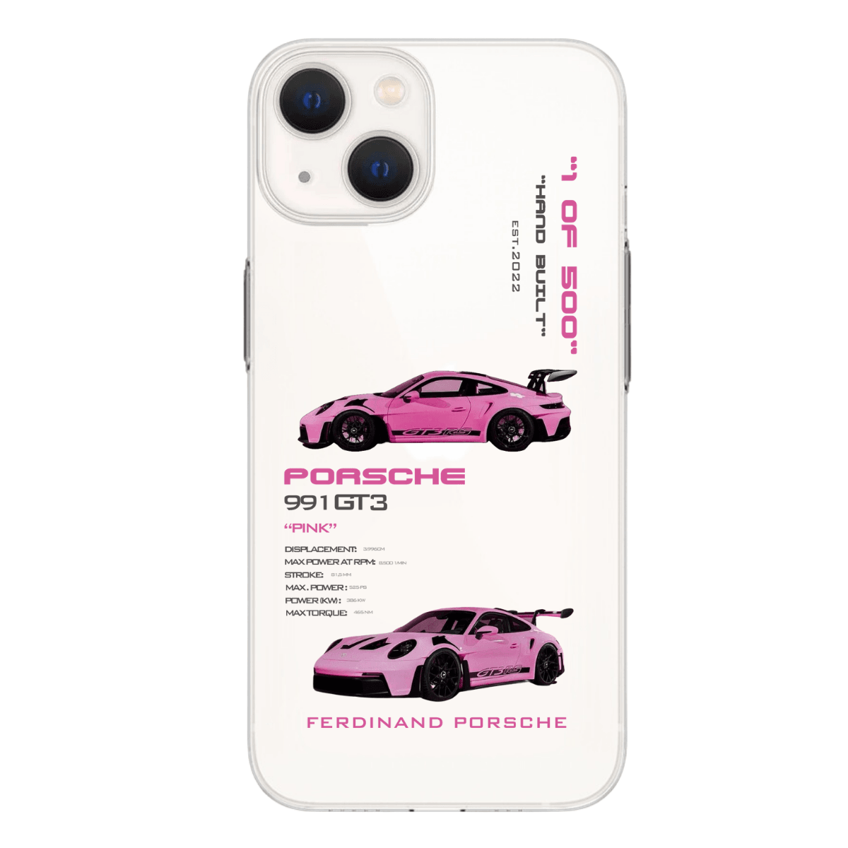 Pink Porsche 911 GT3 RS Baskılı Telefon Kılıfı (Android/Ios Uyumlu)