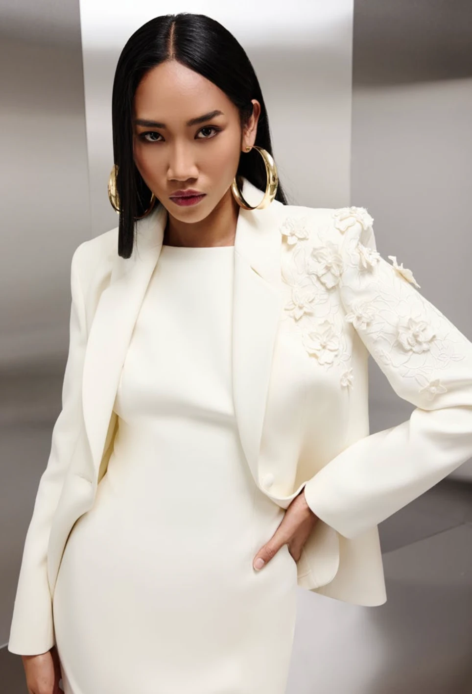 Fermuar Detayli Kolsuz Elbise