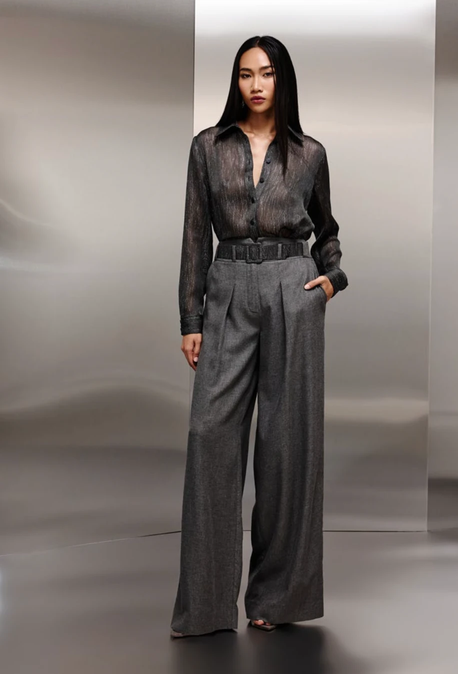 Simli File Şık Tasarim Bluz