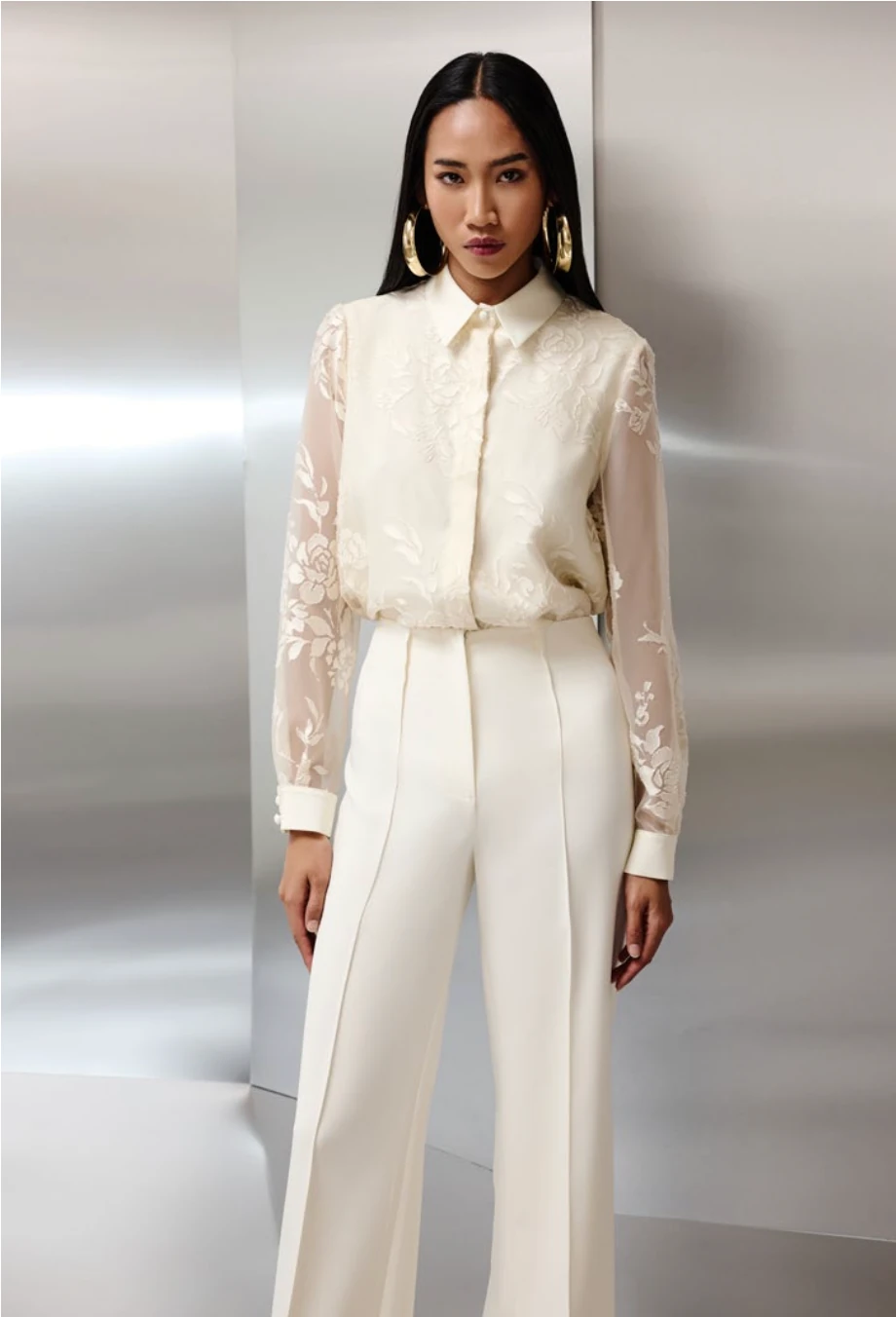 Yakma Şifon Detaylı Tasarım Bluz