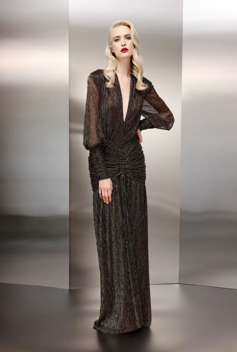 Simli Full Lycra Abiye Elbise