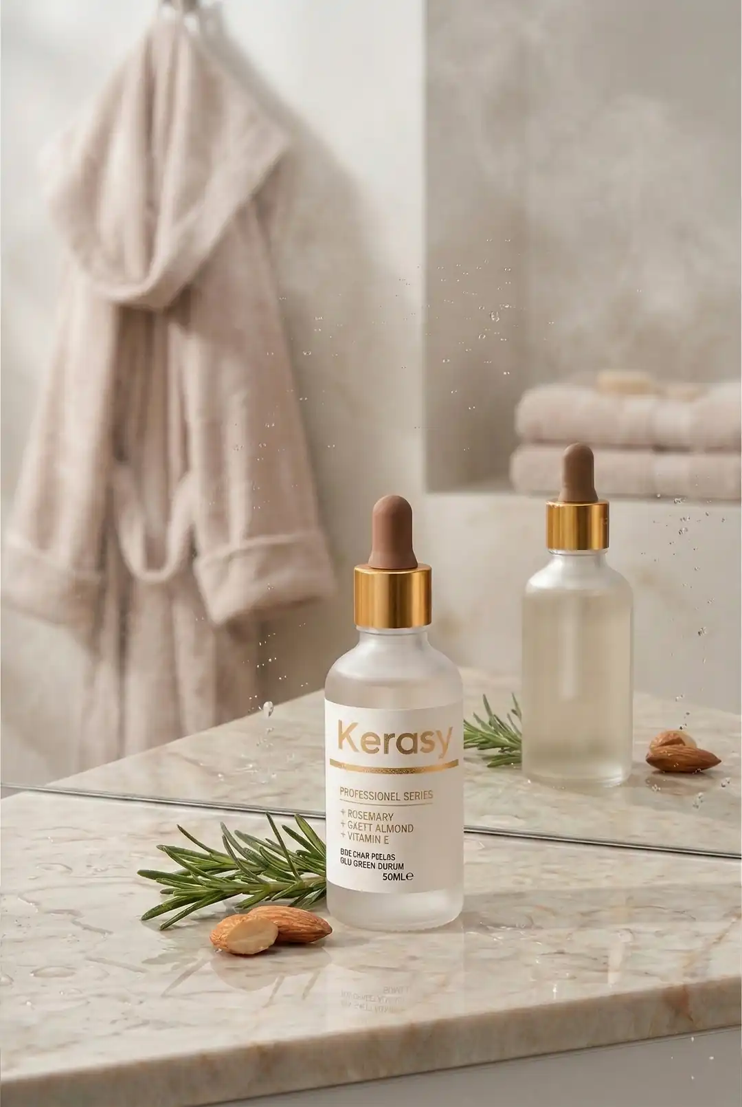 Doğanın kalbinden gelen biberiye mucizesi ve Vitamin E koruması, Kerasy serum ile tek bir damlada birleşiyor. Işıltını keşfetmeye hazır mısın?