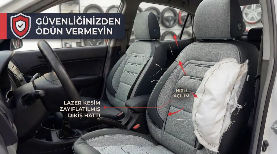 Airbag uyumlu oto koltuk kılıfı