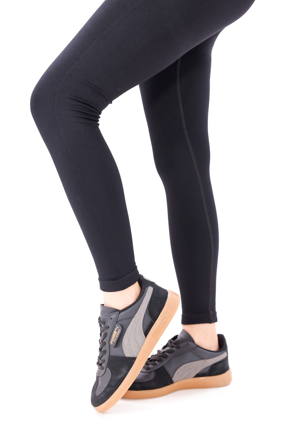 Seamless Fit Yüksek Bel Toparlayıcı Örgü Detaylı Spor Tayt & Sütyen Takımı
