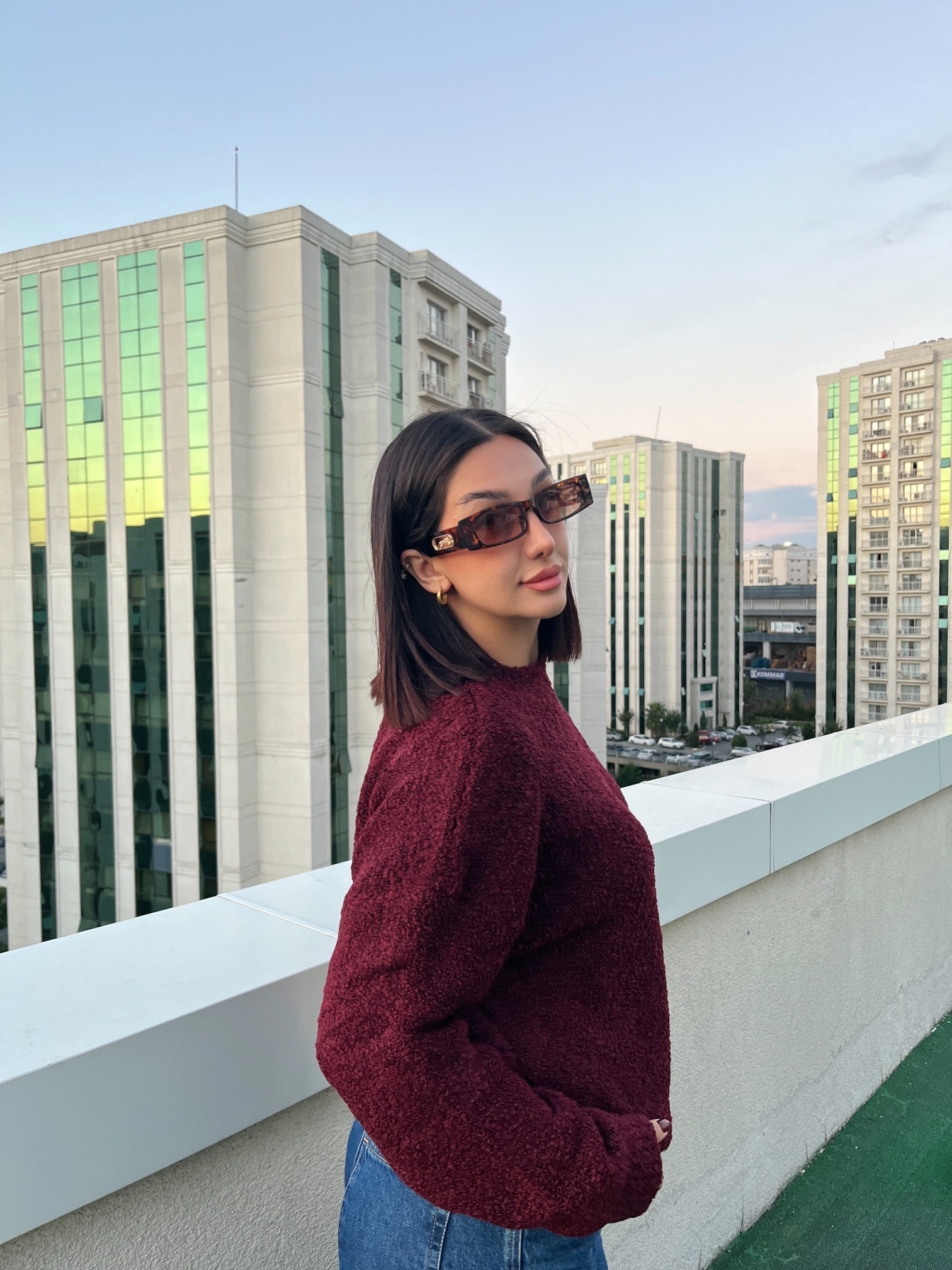 Kadın  Oversize Buklet Dokulu Triko  Kazak
