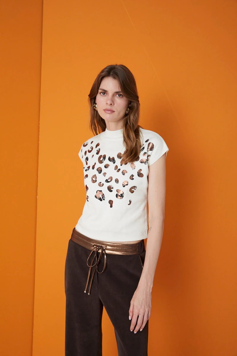 26KR012 LEOPAR BASKILI TRİKO