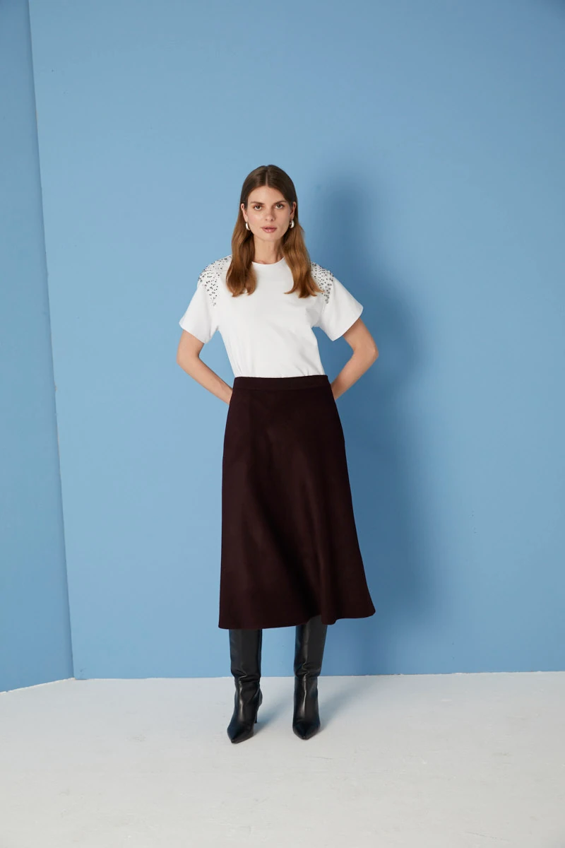 26KZ010 YÜN KLOŞ ETEK