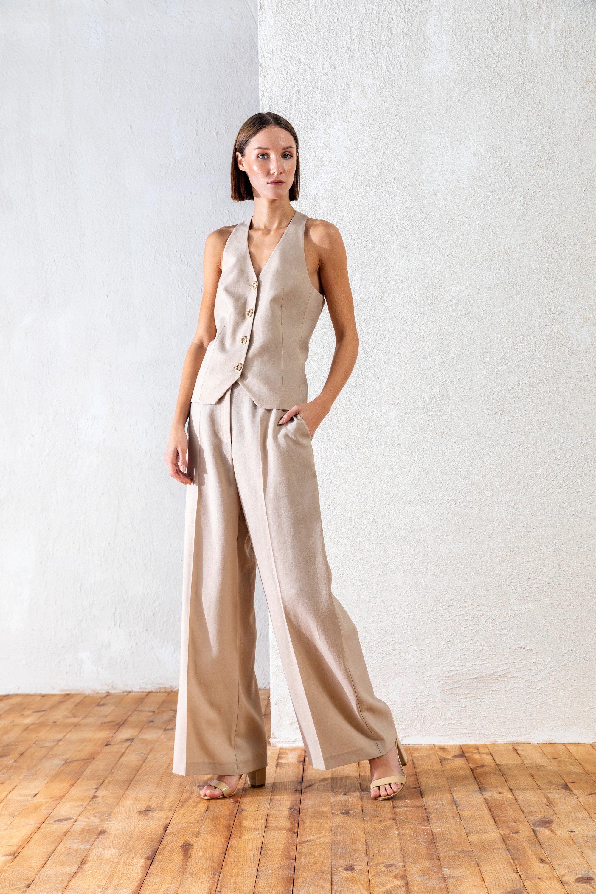 25YY009 TENCEL HALTER YAKA YELEK 