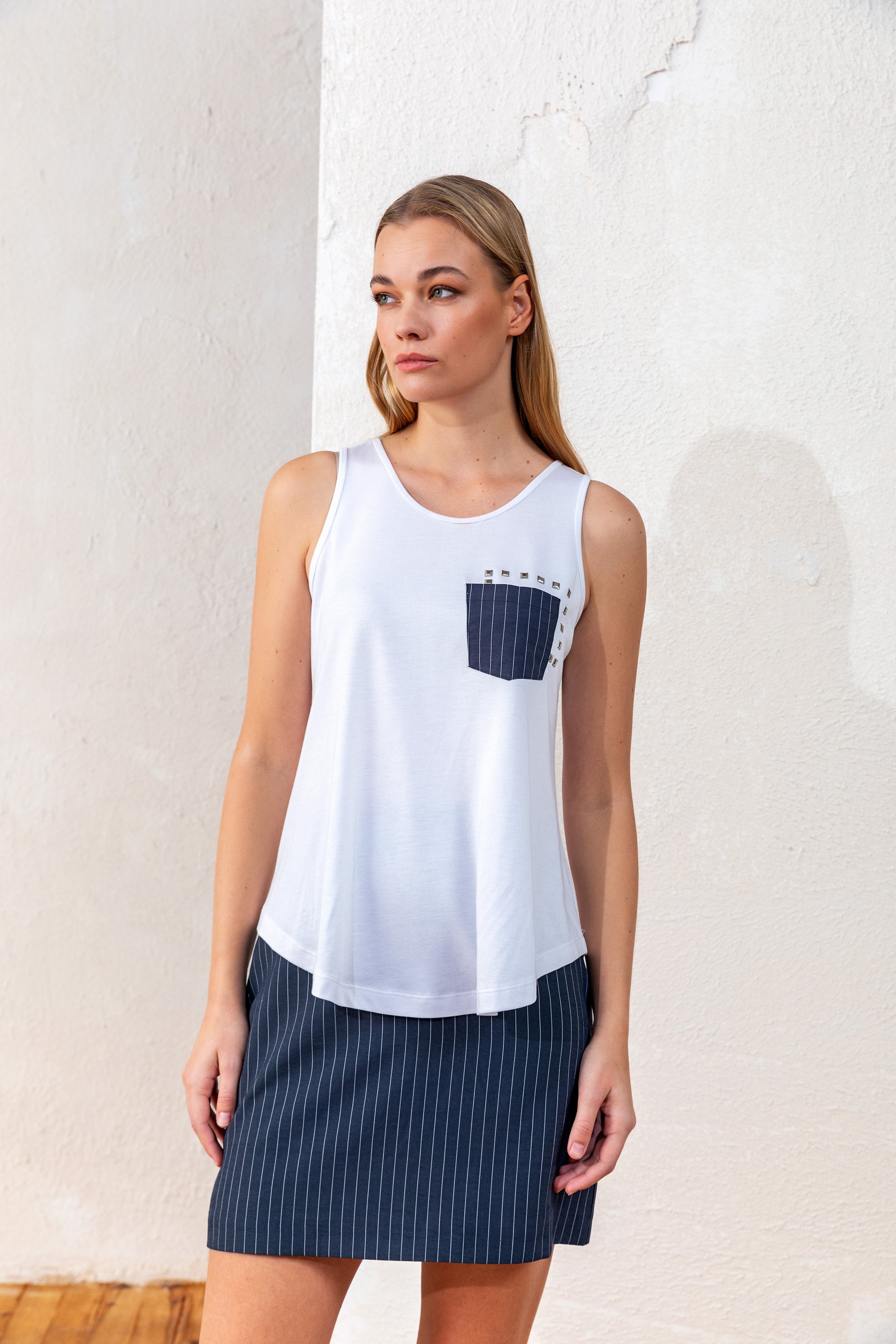 25YT028 CEP DETAYLI ATLET TSHIRT