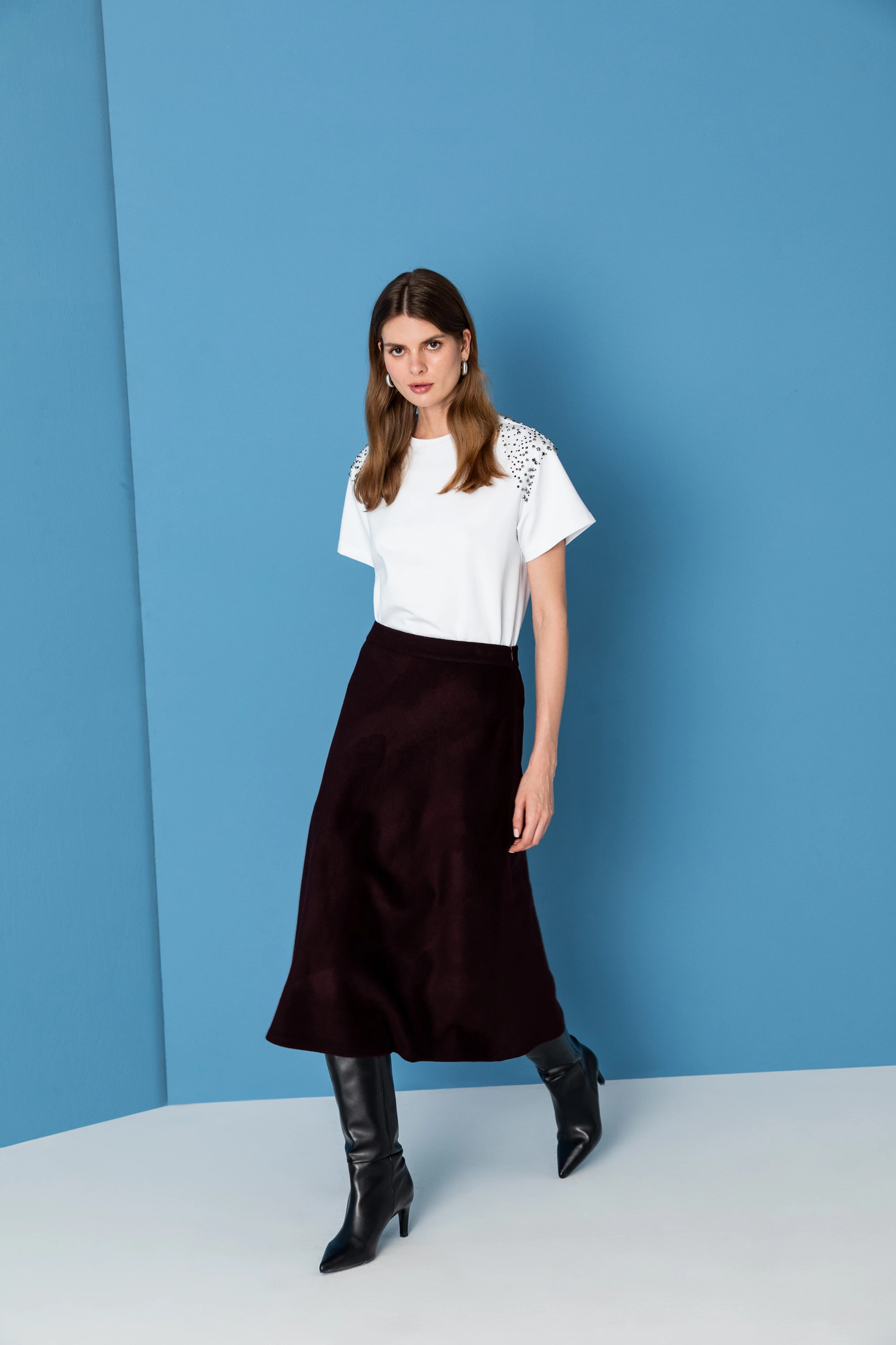 26KZ010 YÜN KLOŞ ETEK