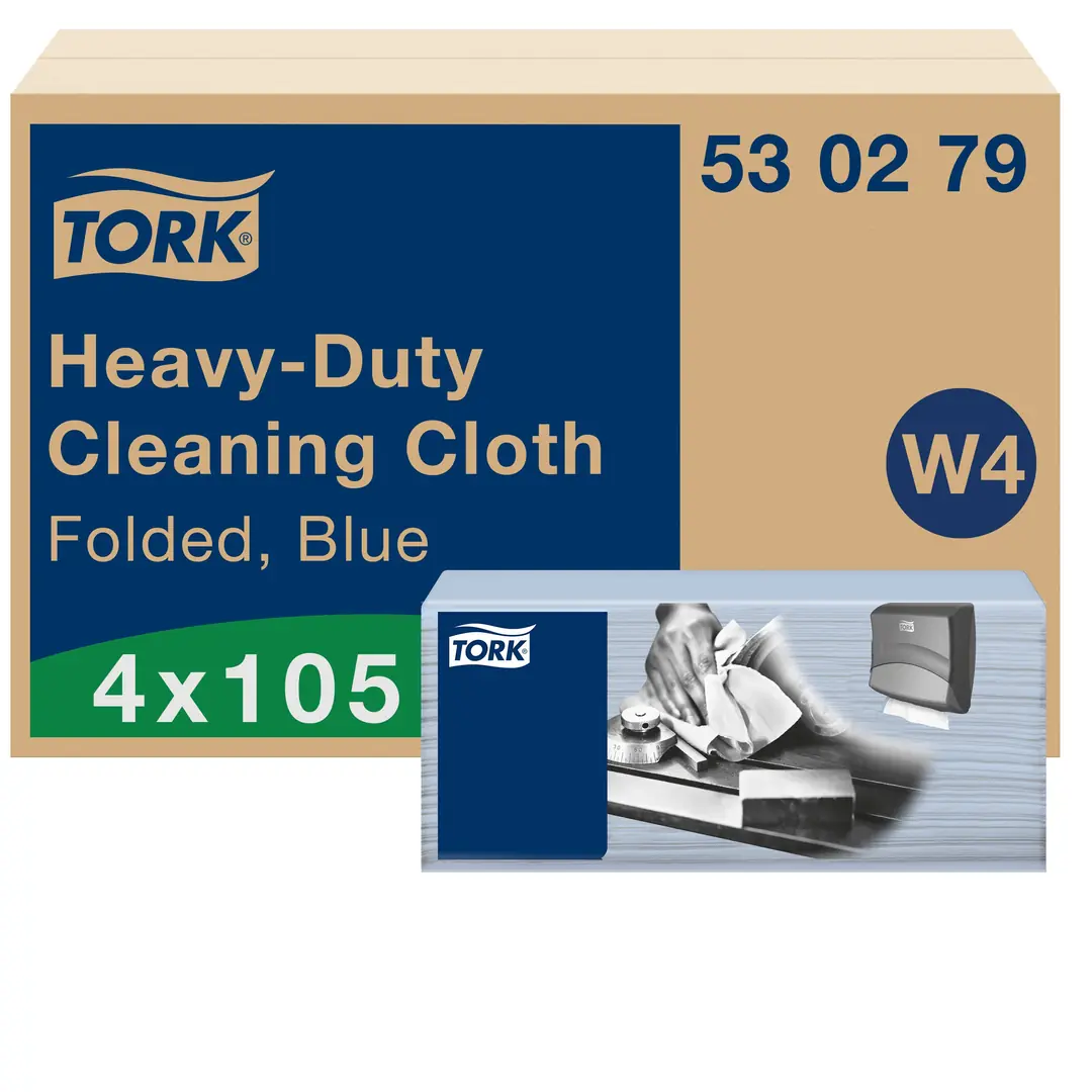 530279 Tork Nonwoven Temizlik Bezi Ağır Kirler Z Katlı Mavi 105*4