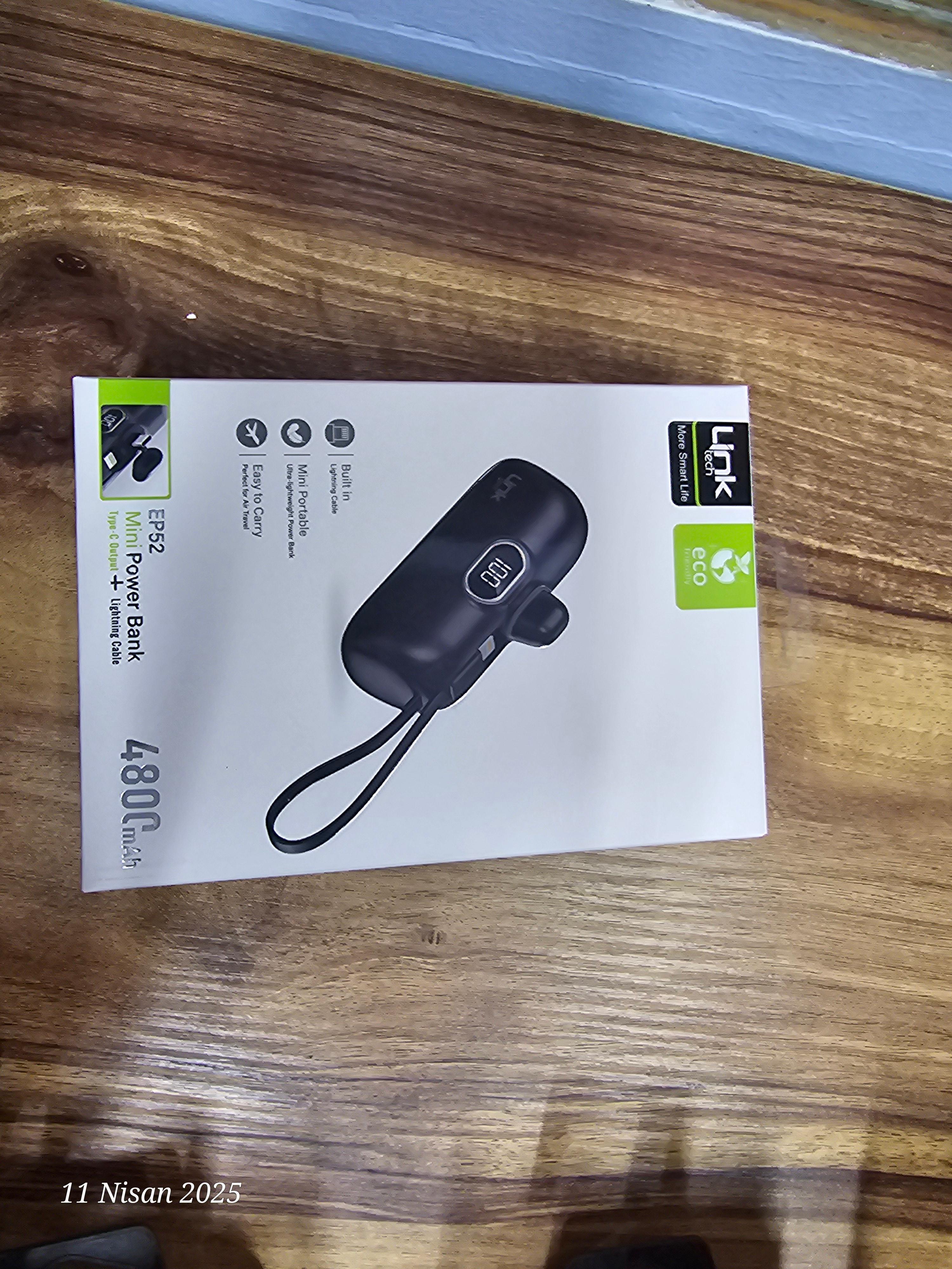 LİNK TECH MİNİ POWERBANK 4.800MAH TYPC + LİGHTNİNG 