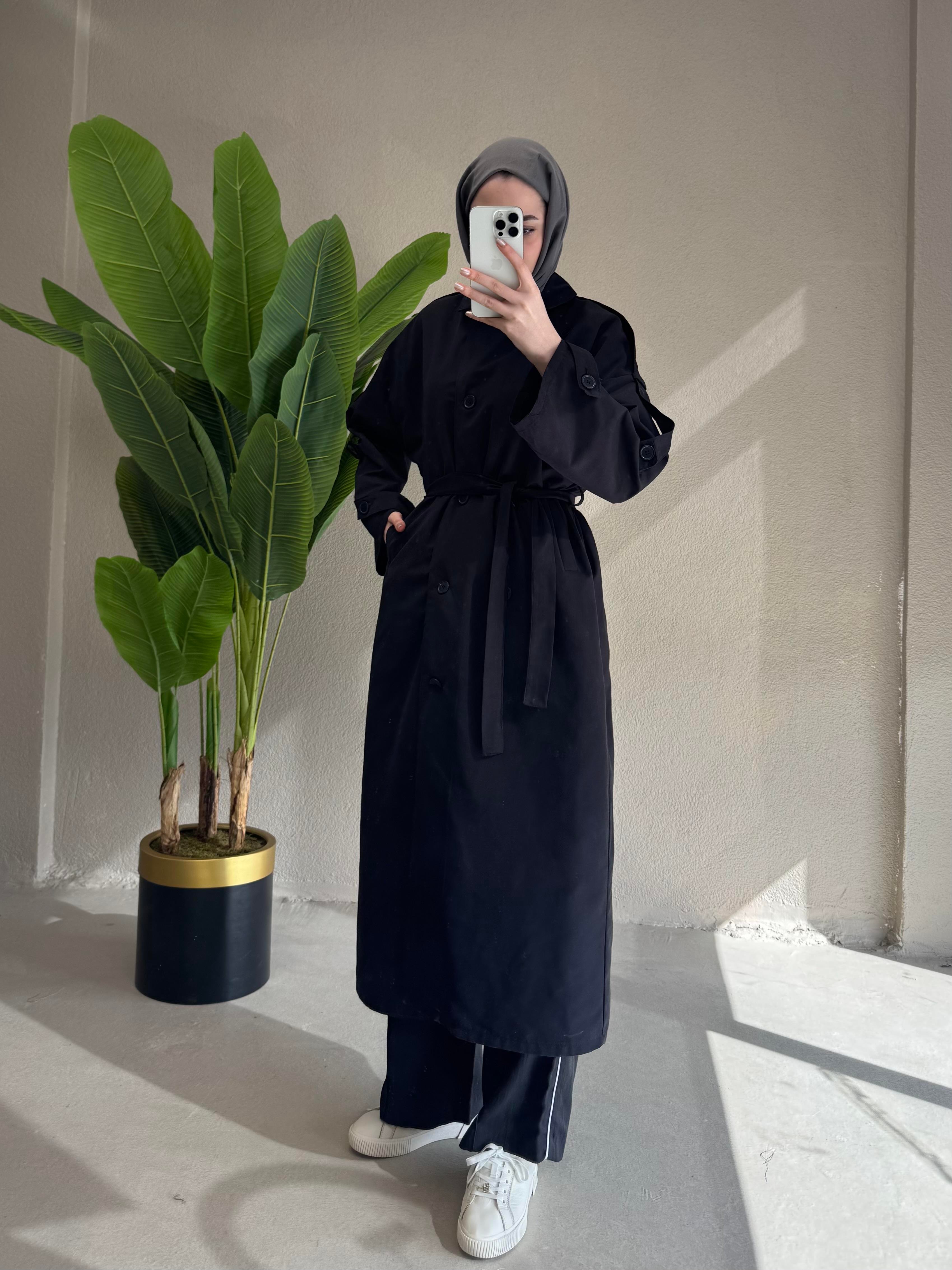 Merri Trençkot - Siyah