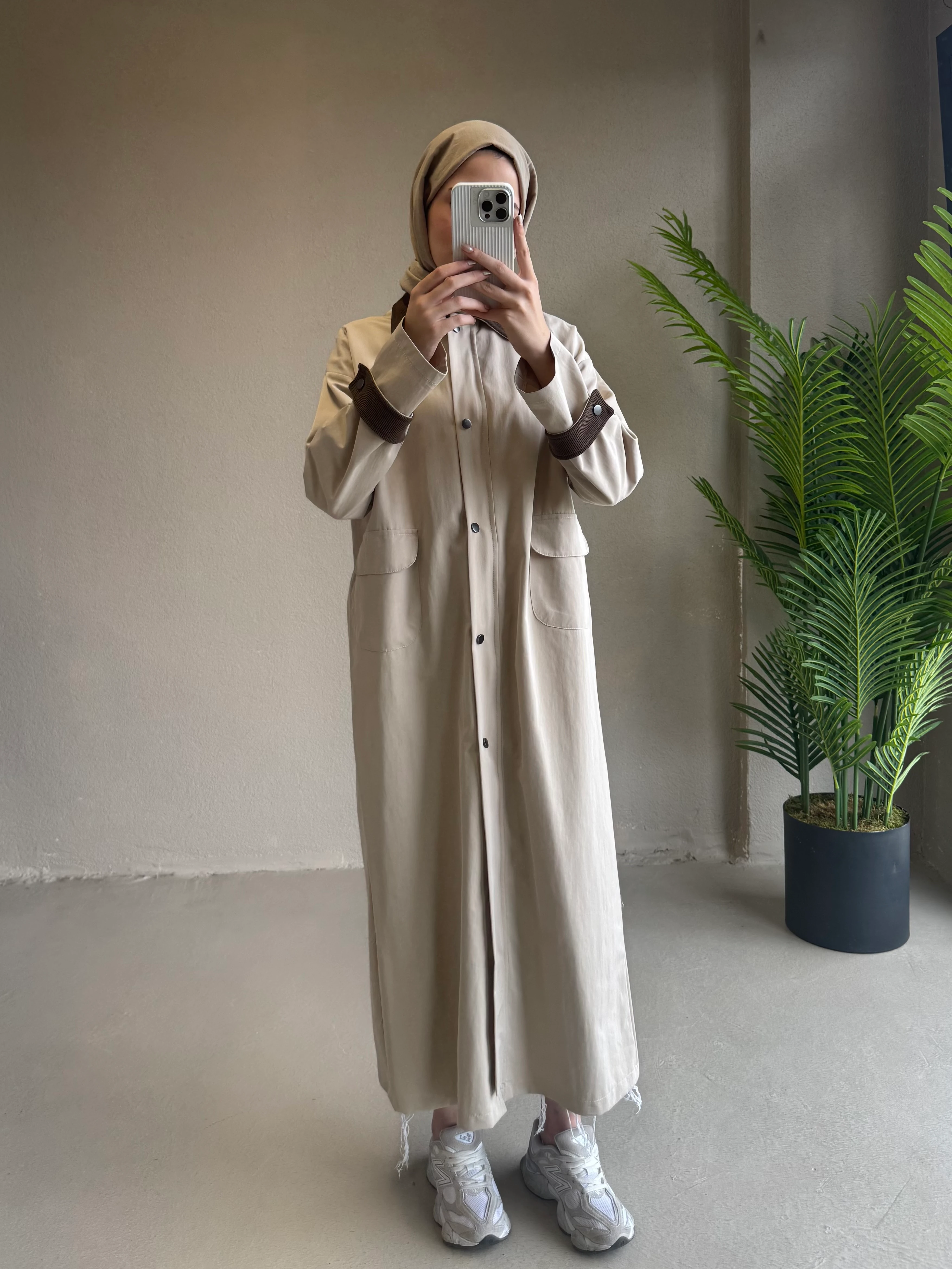 Kadife detay bloom trençkot