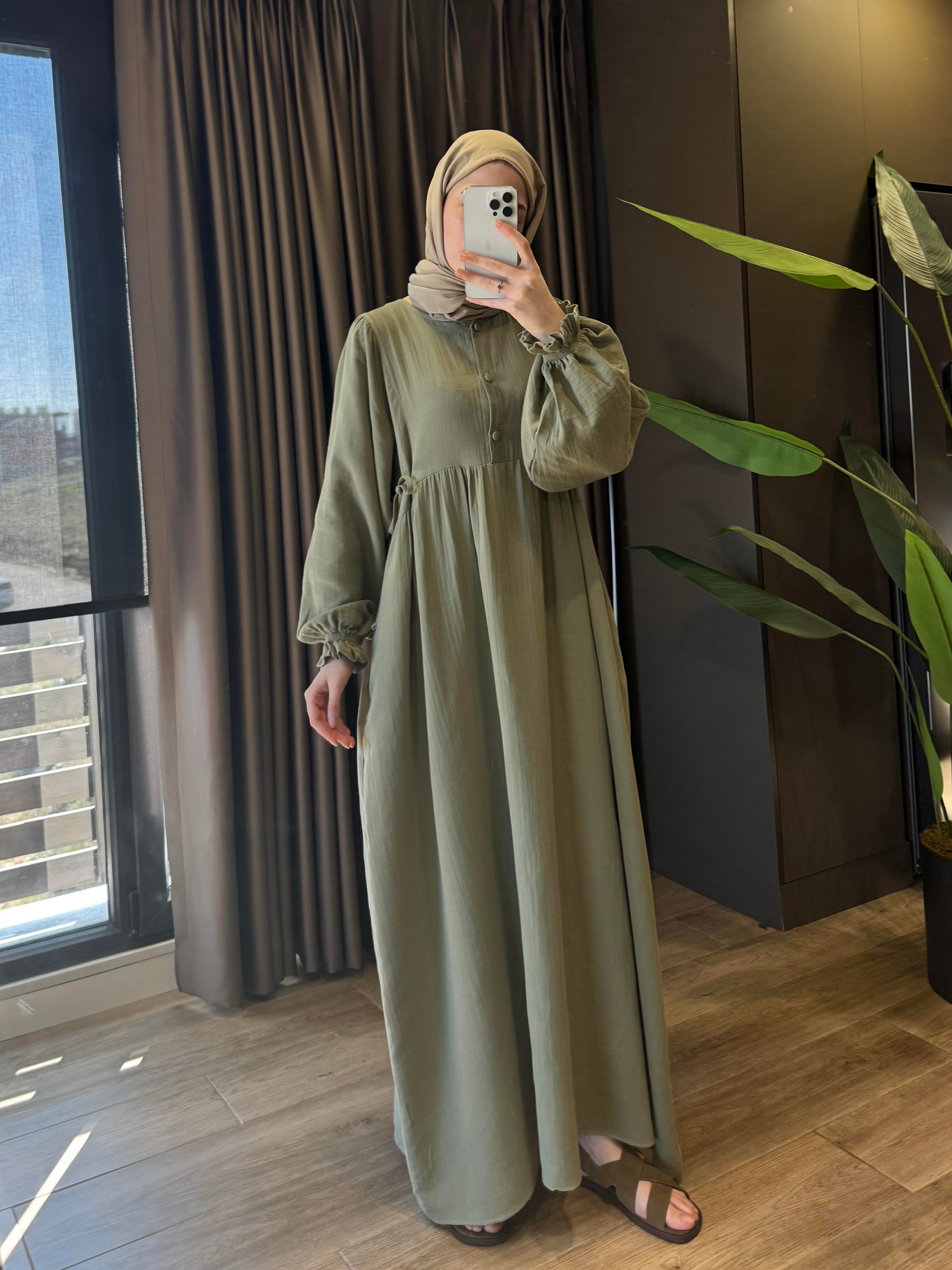 Bağlama Detay Müslin Elbise