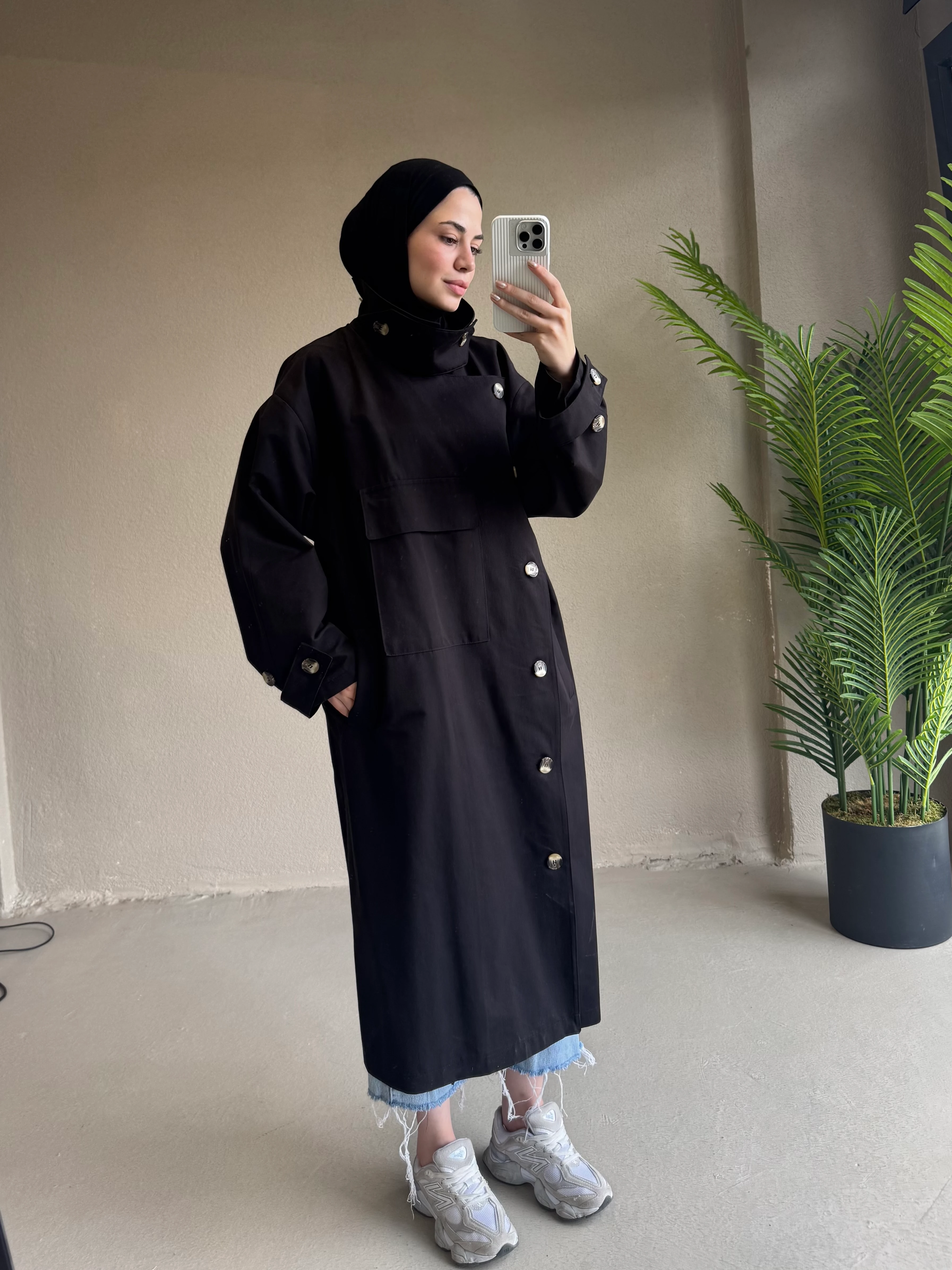 Yaka detay sahra trençkot