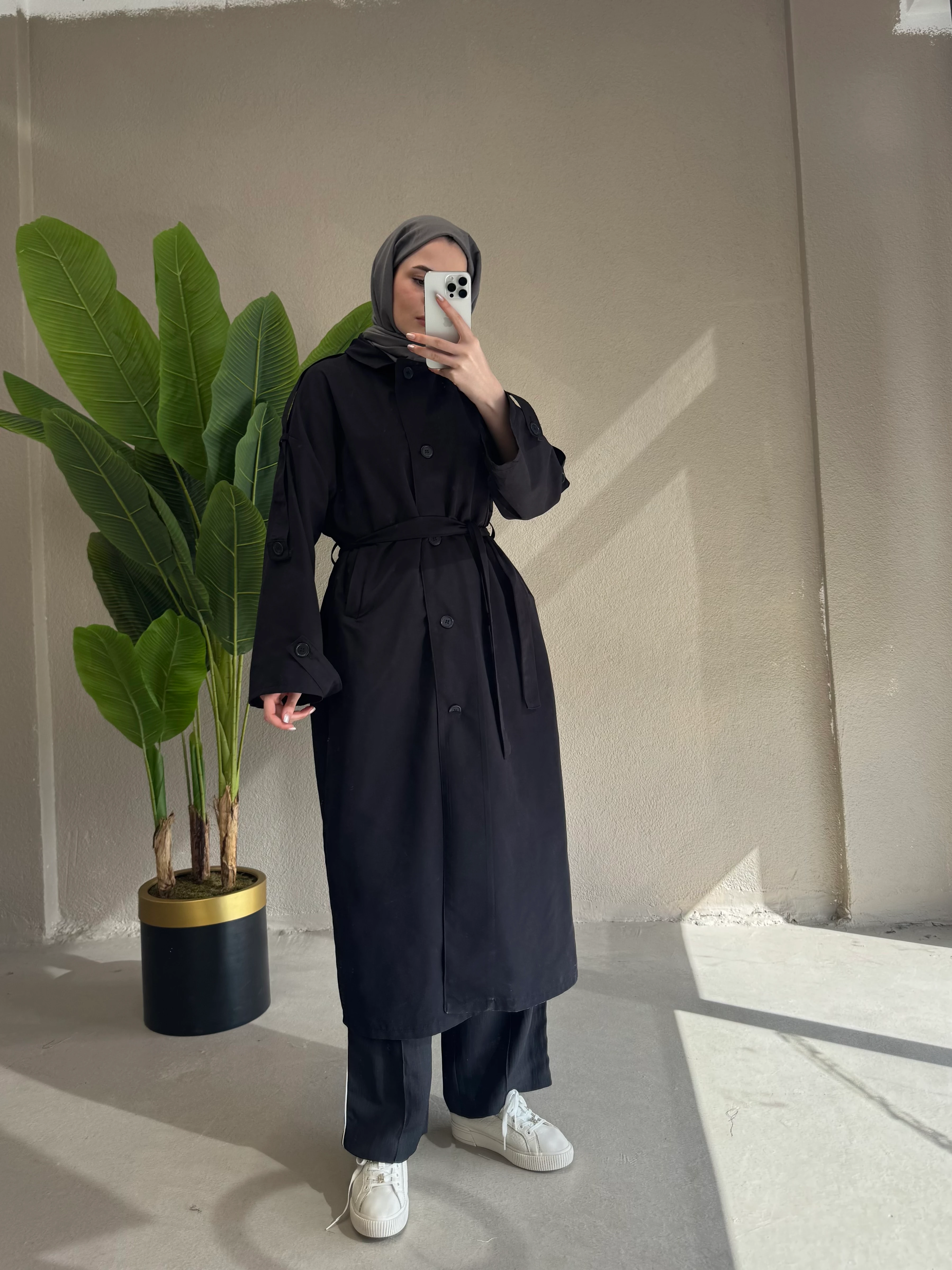 Merri Trençkot - Siyah