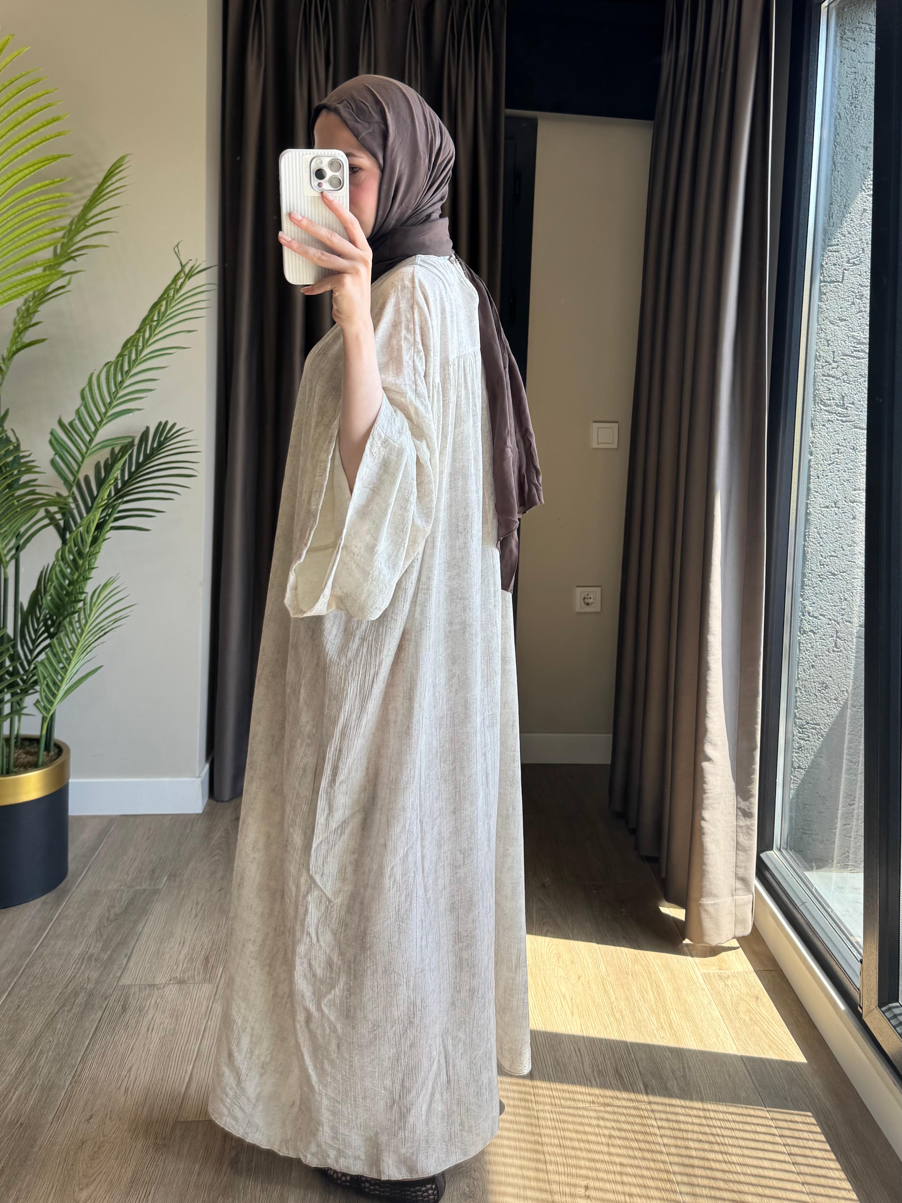 Lola Batik Elbise - krem