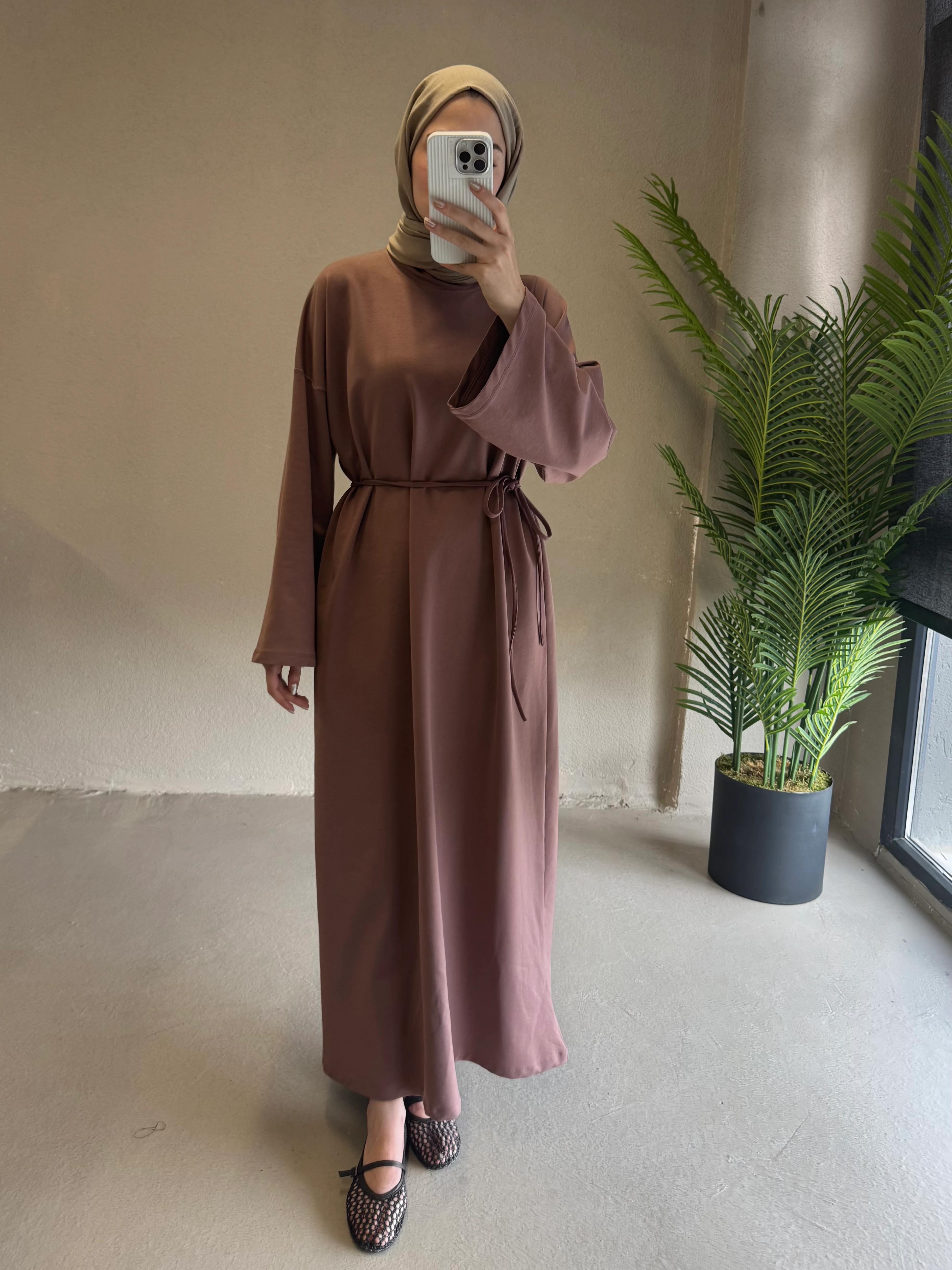 Basic elbise - kahve