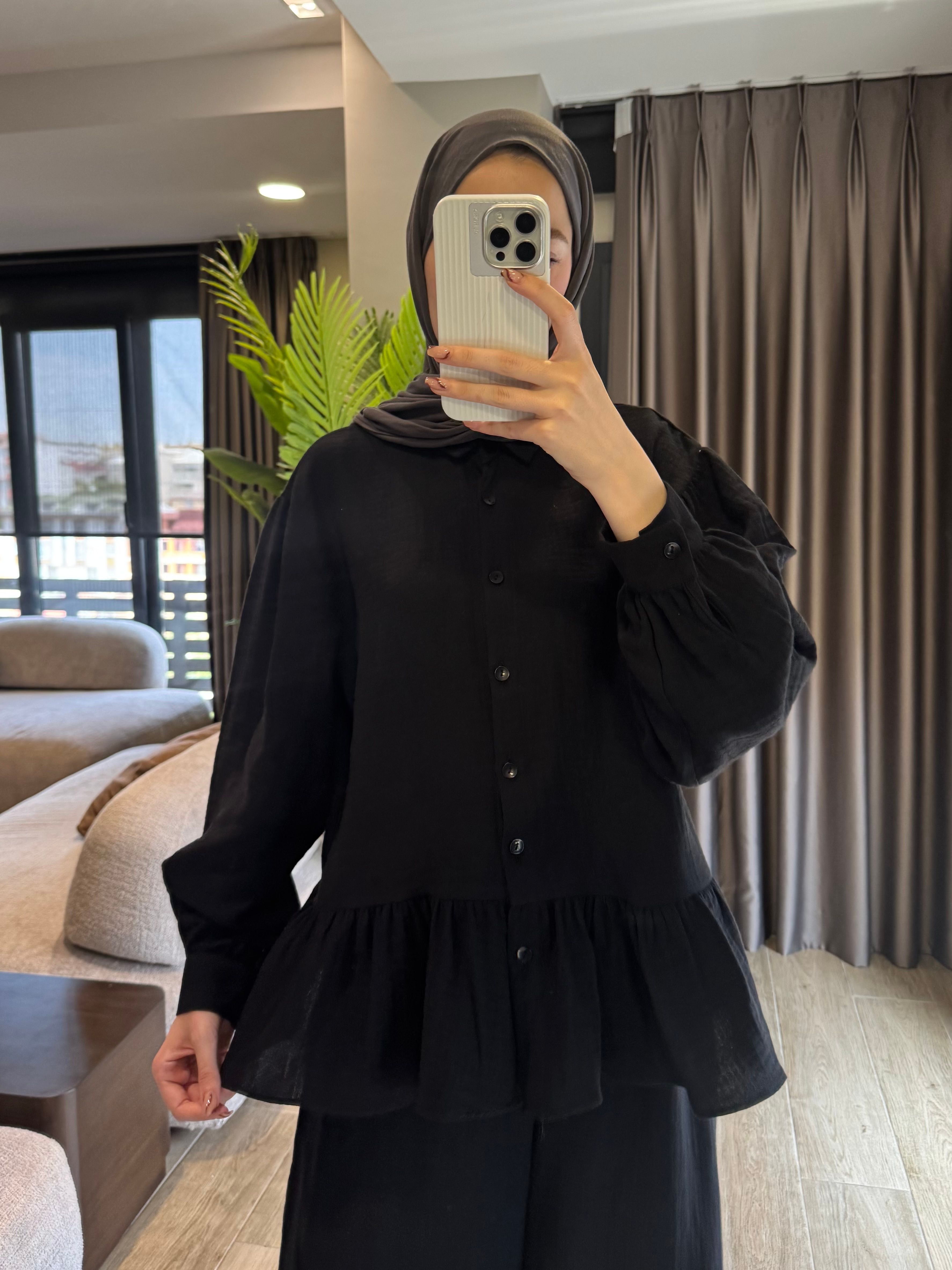 Lara müslin takım - Siyah
