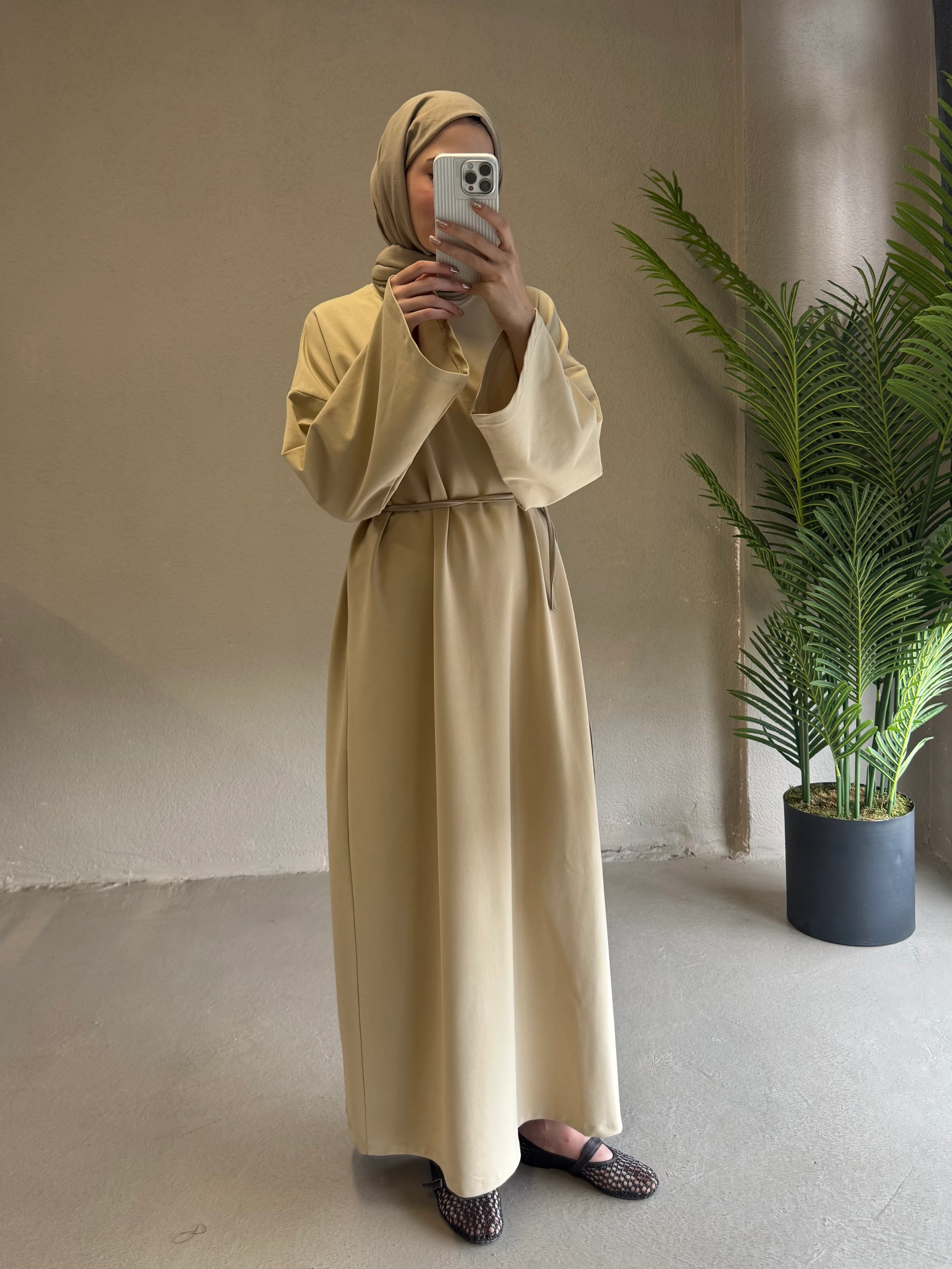 Basic elbise - Camel