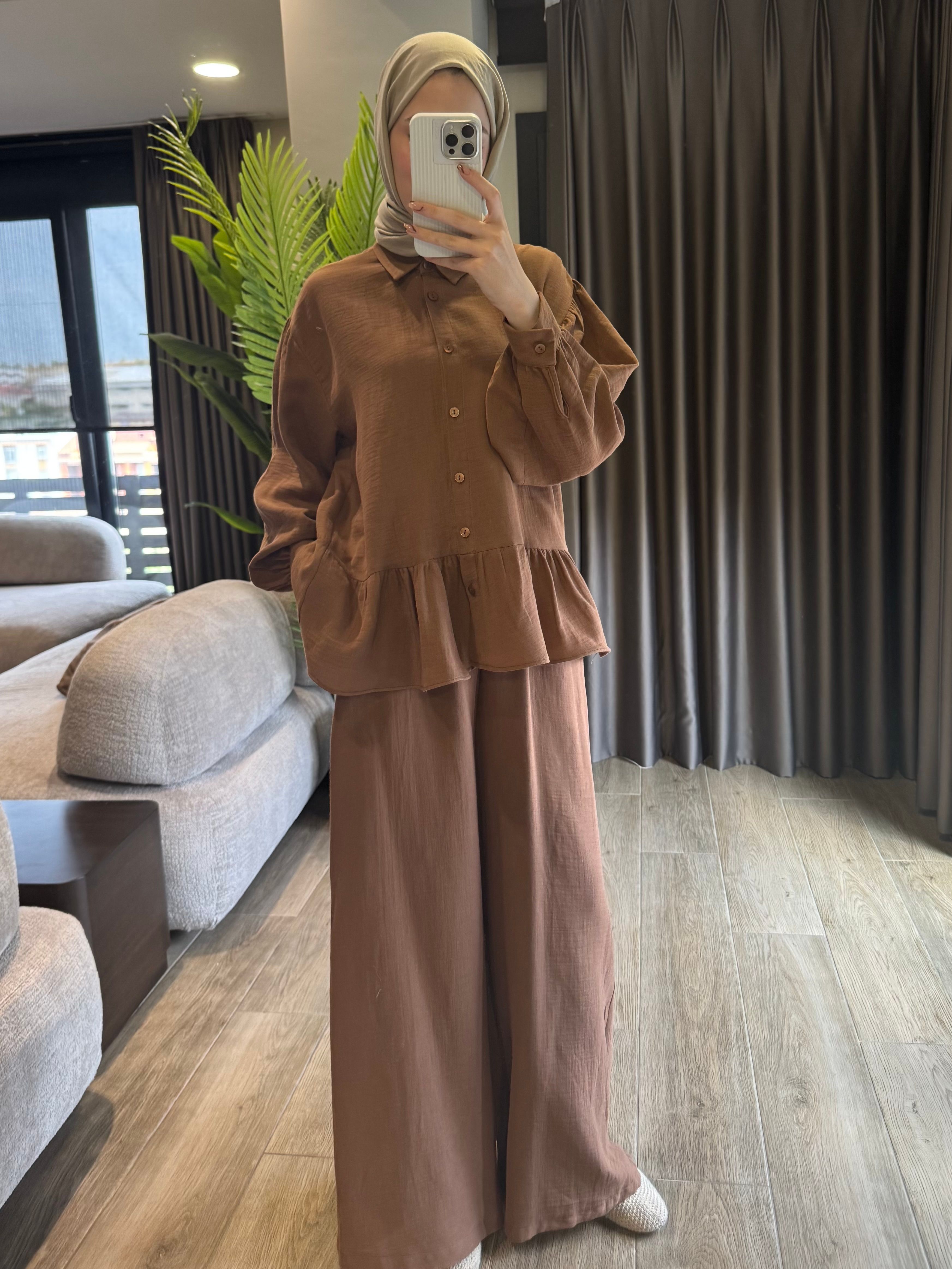 Lara müslin takım - taba